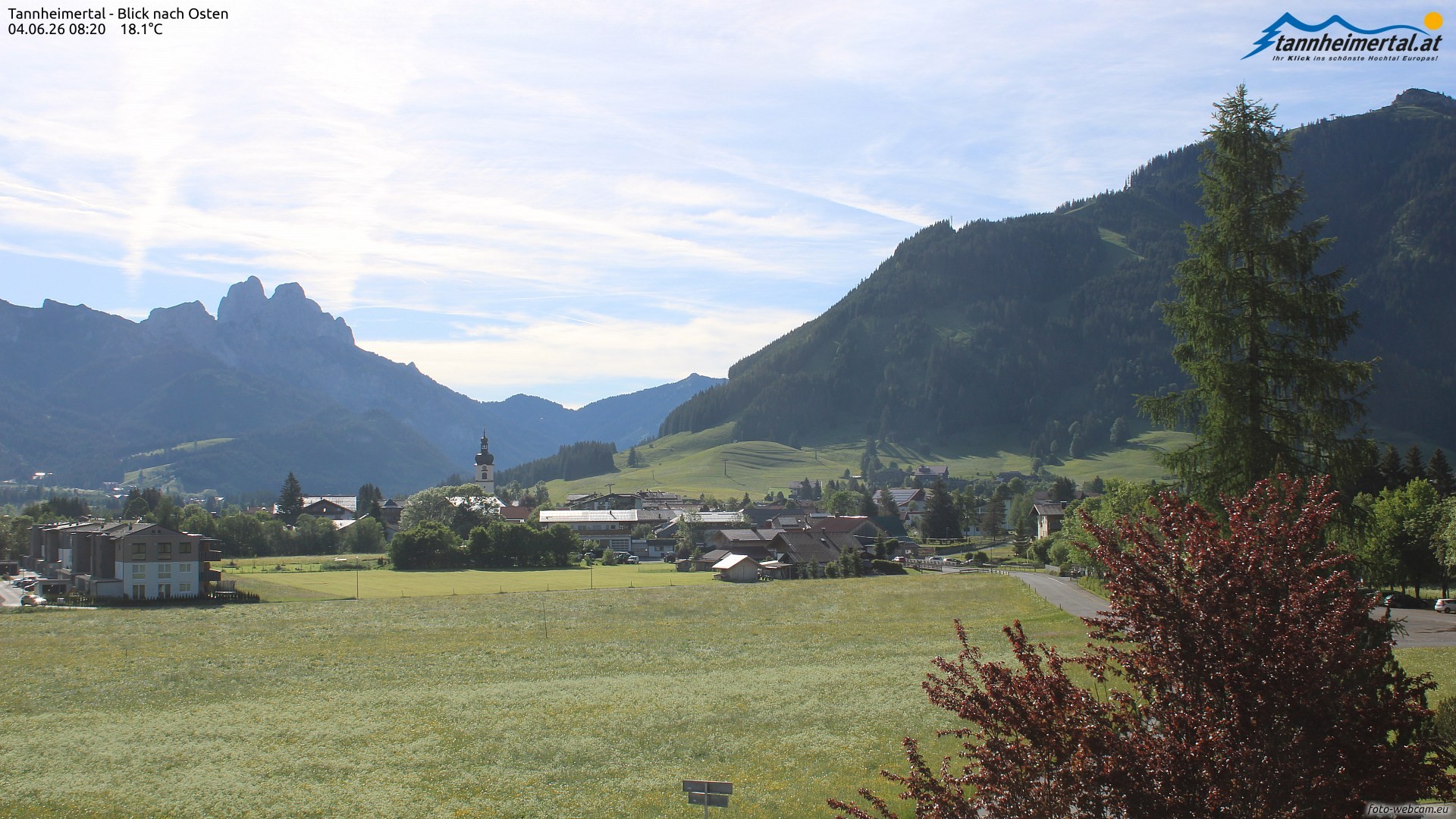 Archiv Foto Webcam Blick ins Tannheimer Tal