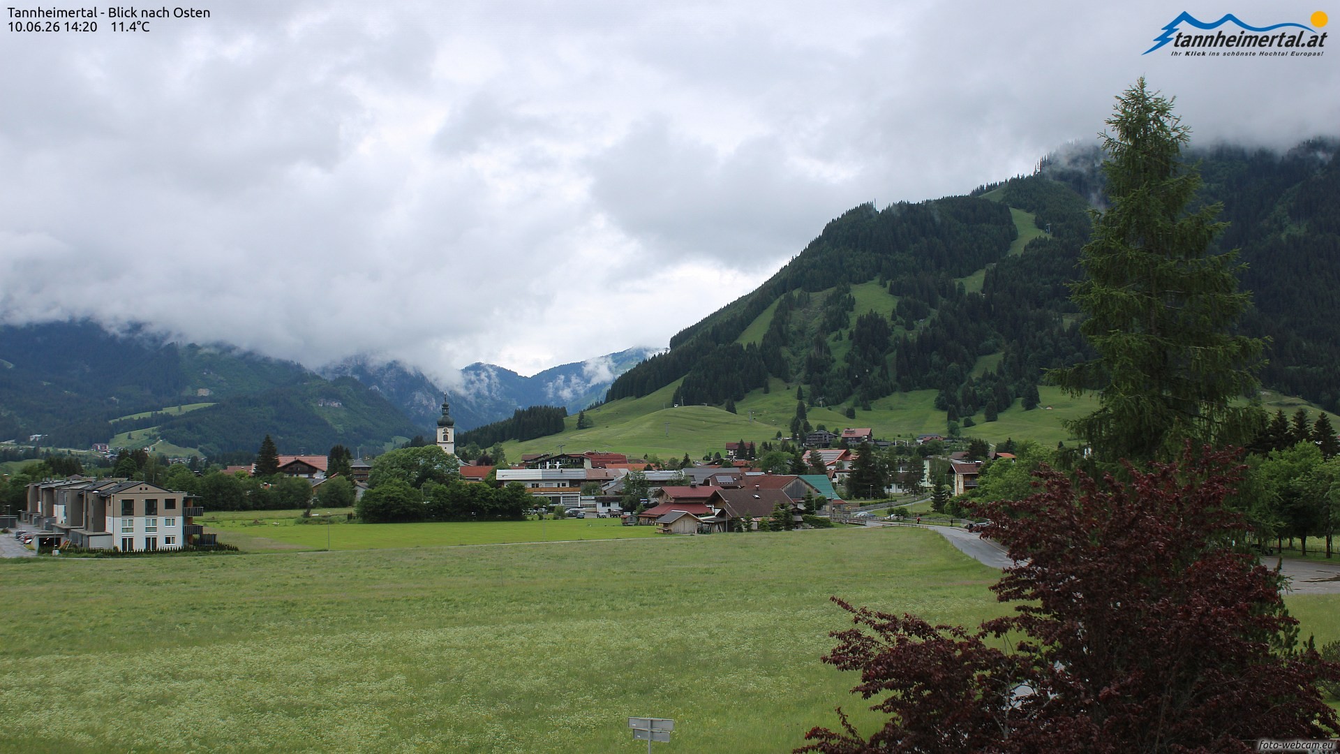 Archiv Foto Webcam Blick ins Tannheimer Tal