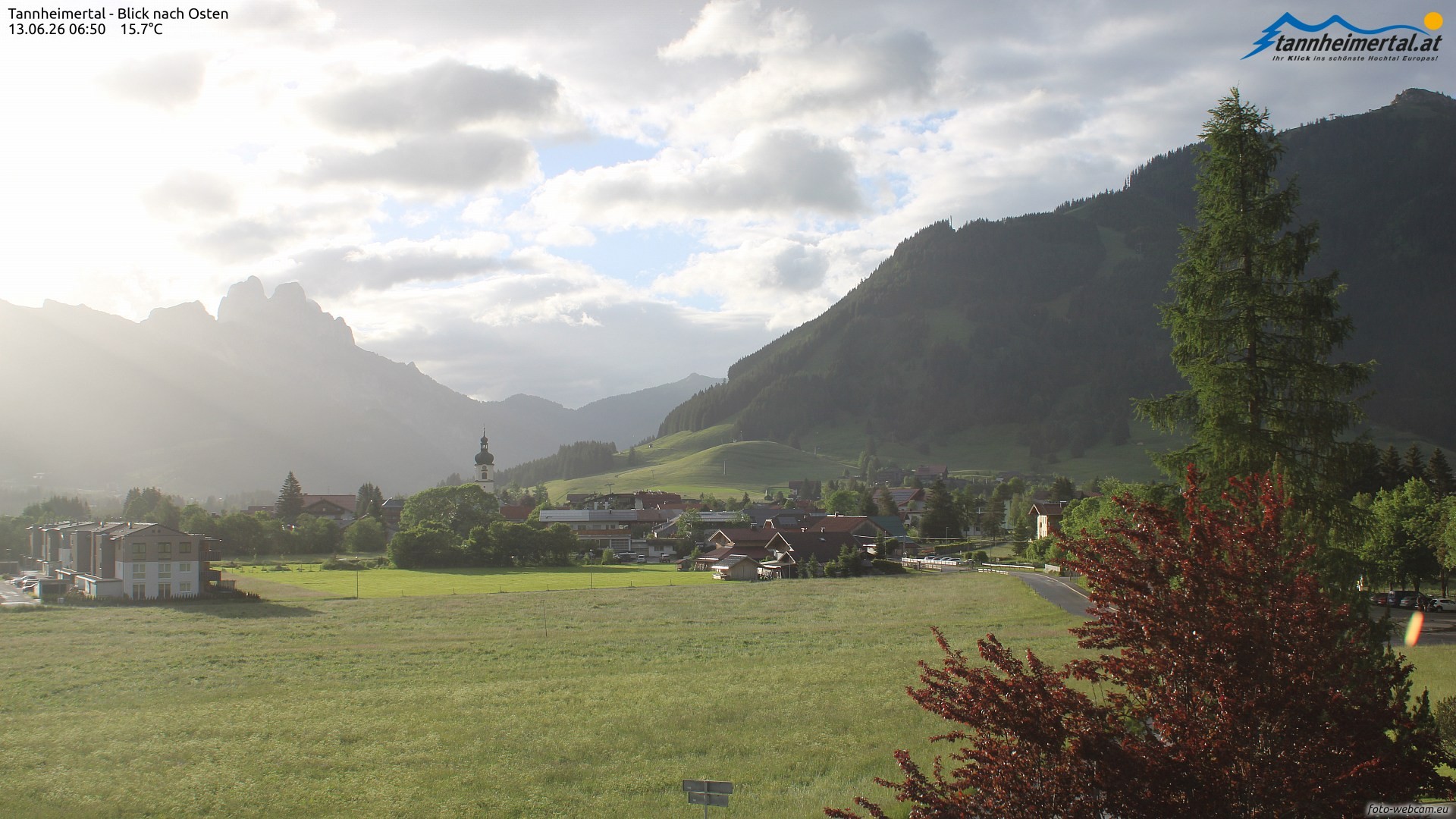 Archiv Foto Webcam Blick ins Tannheimer Tal