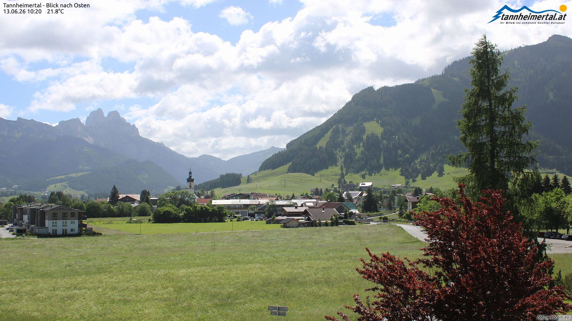 Archiv Foto Webcam Blick ins Tannheimer Tal