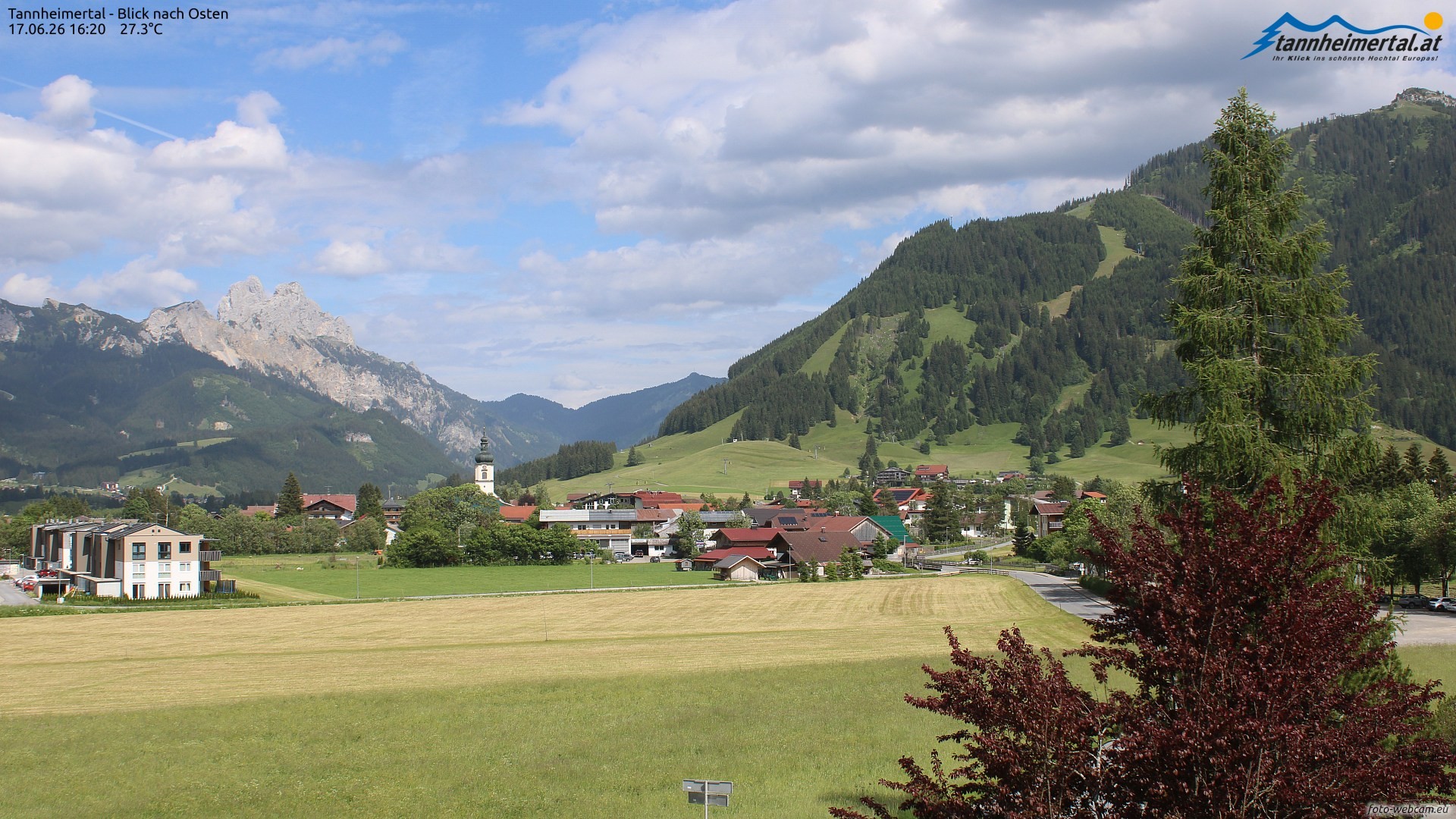 Archiv Foto Webcam Blick ins Tannheimer Tal
