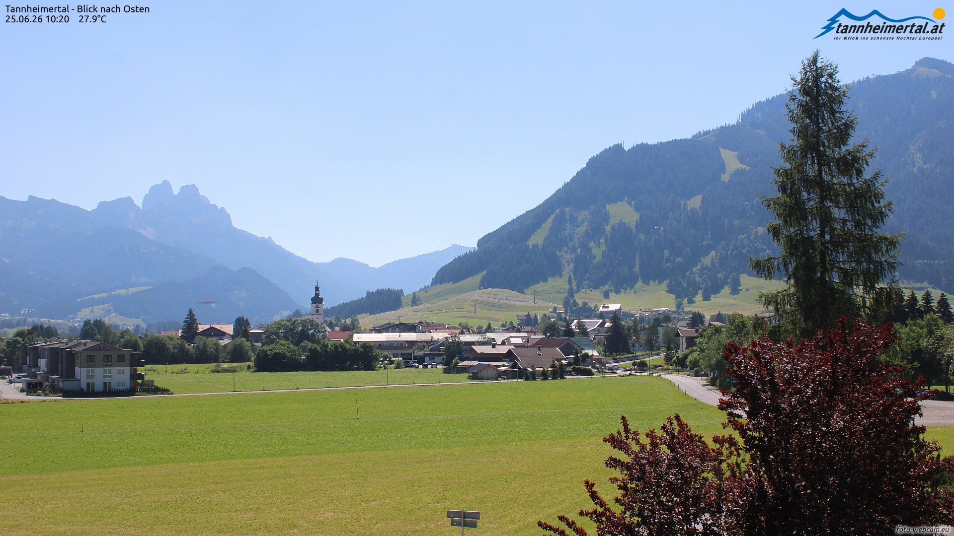 Archiv Foto Webcam Blick ins Tannheimer Tal