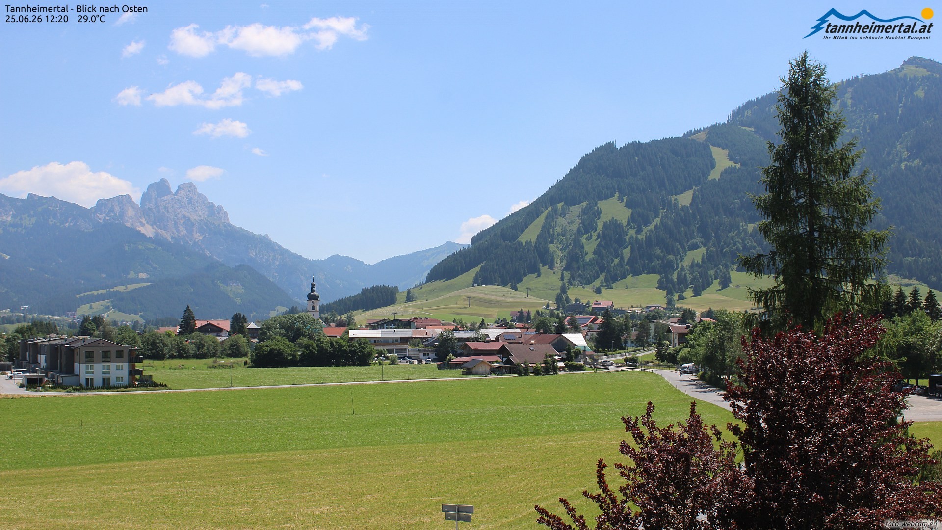 Archiv Foto Webcam Blick ins Tannheimer Tal