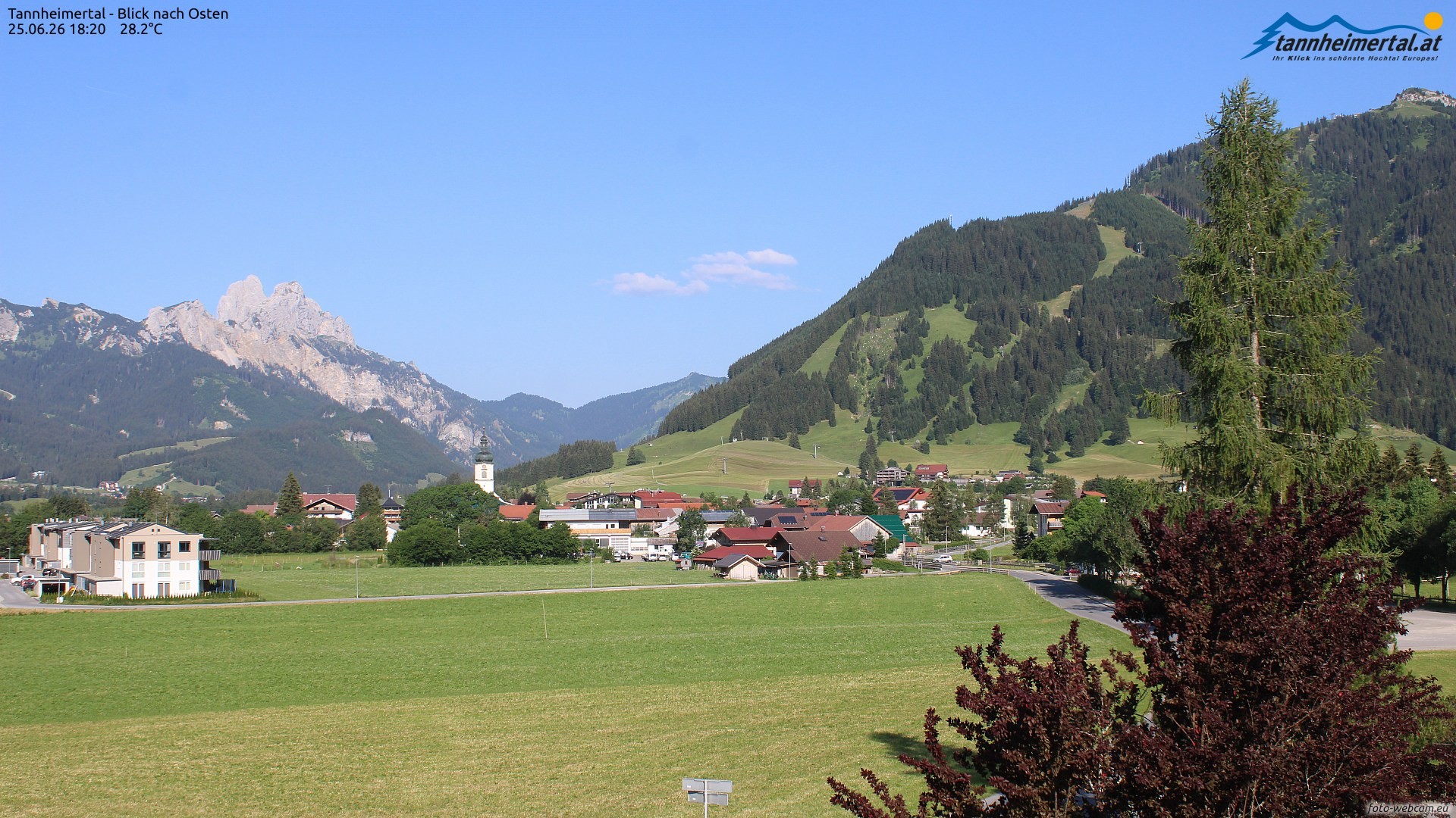 Archiv Foto Webcam Blick ins Tannheimer Tal