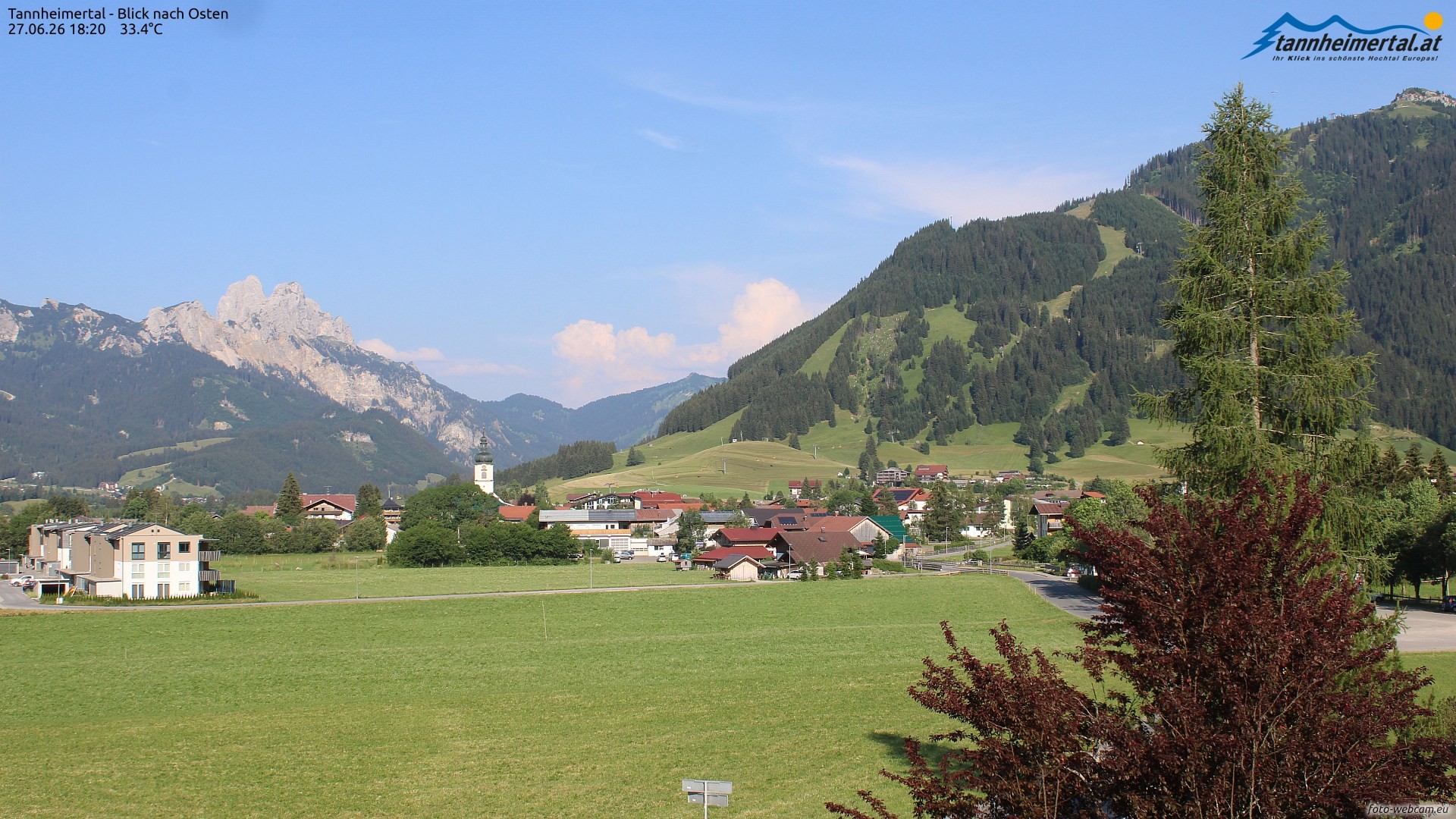 Archived image Webcam Ski Resort Schattwald Zöblen