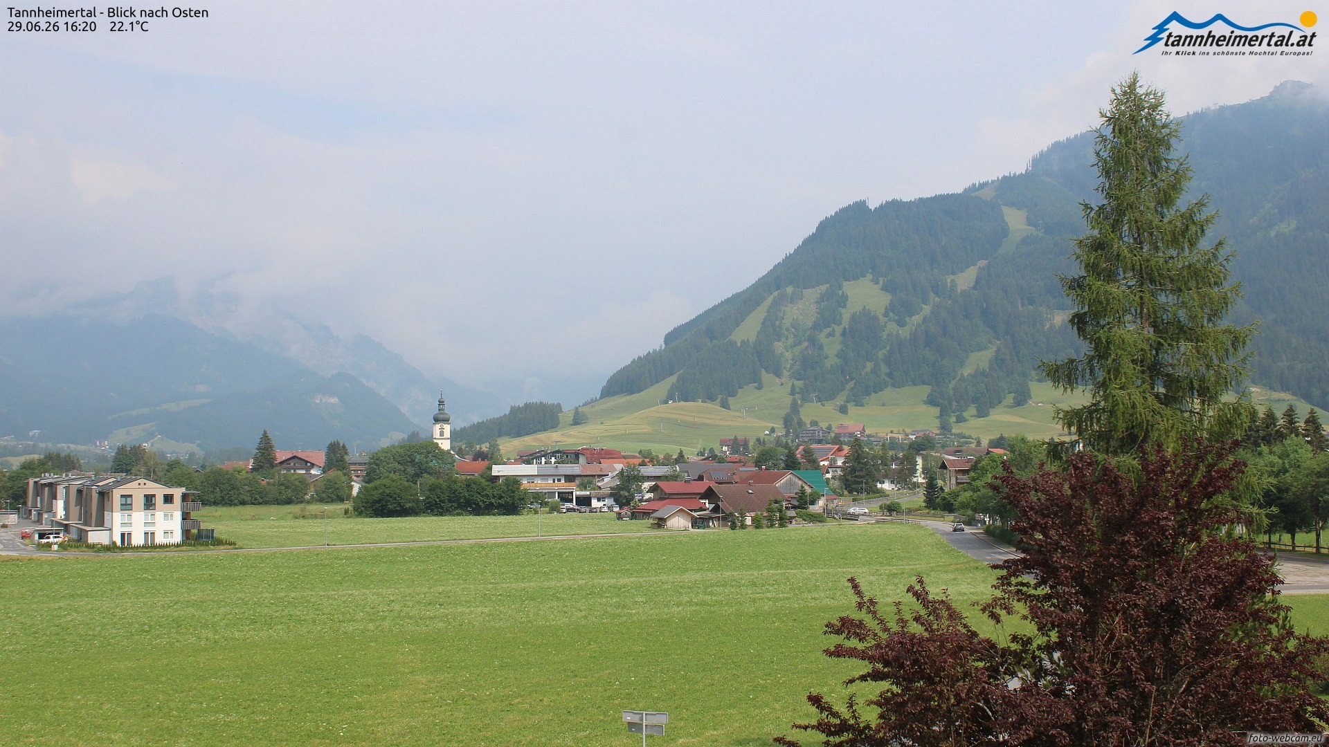 Archiv Foto Webcam Blick ins Tannheimer Tal