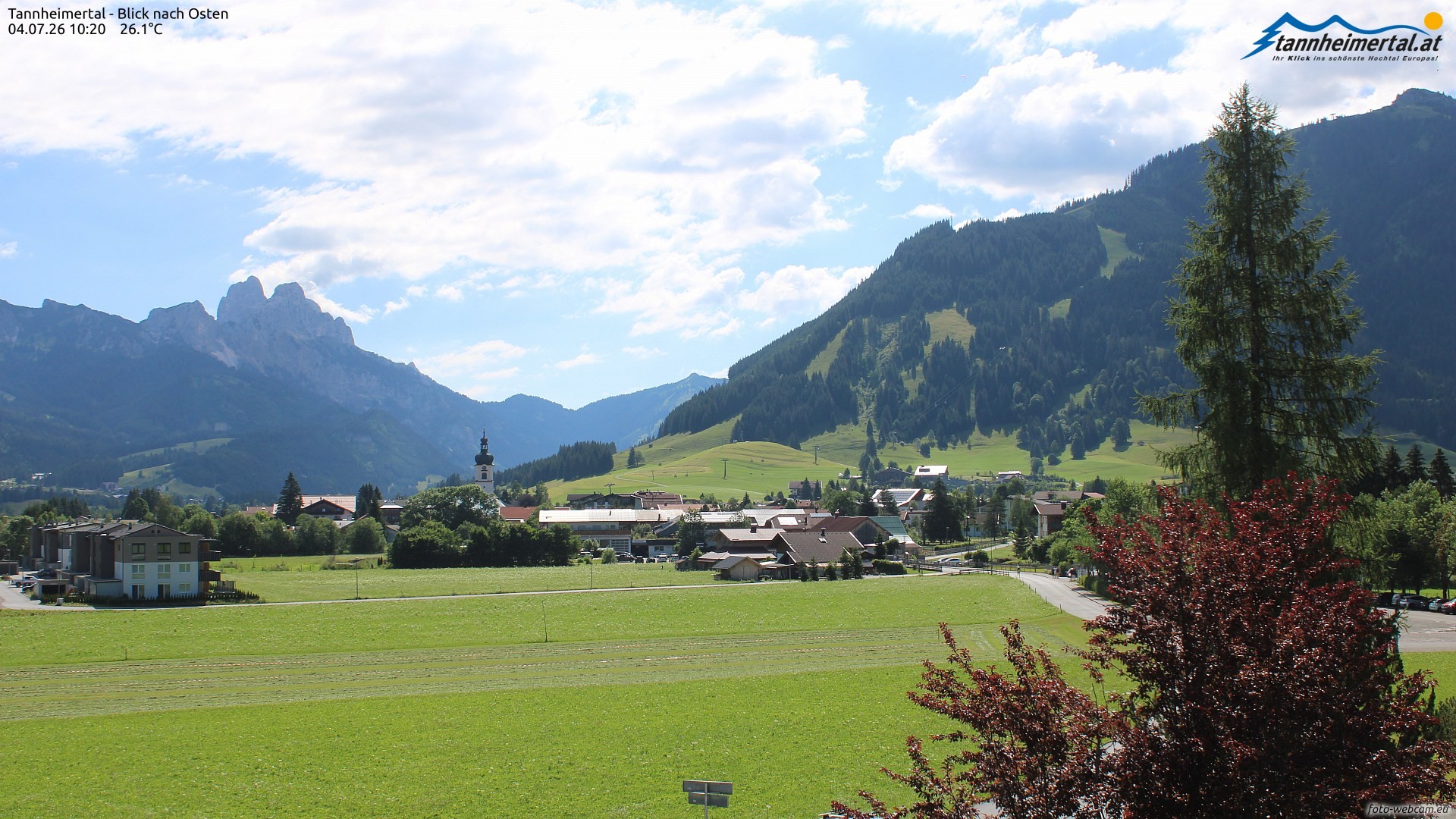 Archiv Foto Webcam Blick ins Tannheimer Tal