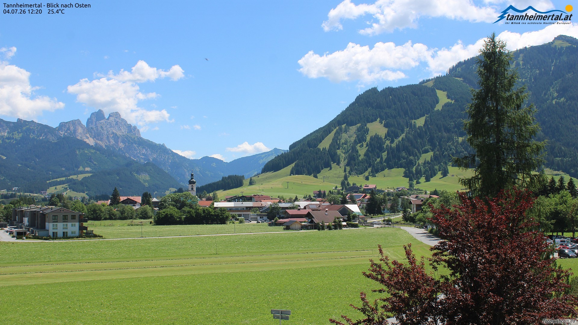 Archiv Foto Webcam Blick ins Tannheimer Tal