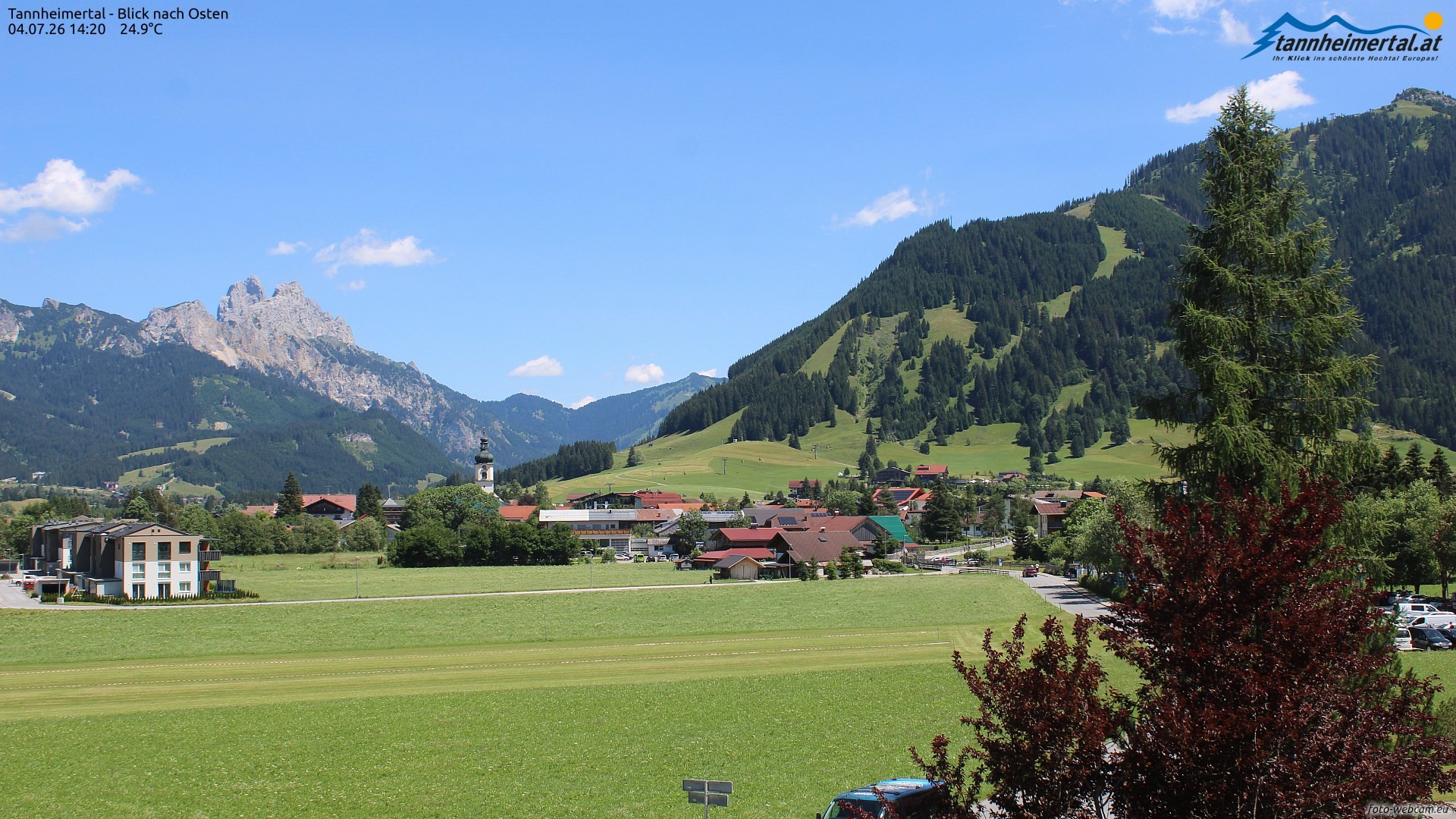 Archiv Foto Webcam Blick ins Tannheimer Tal