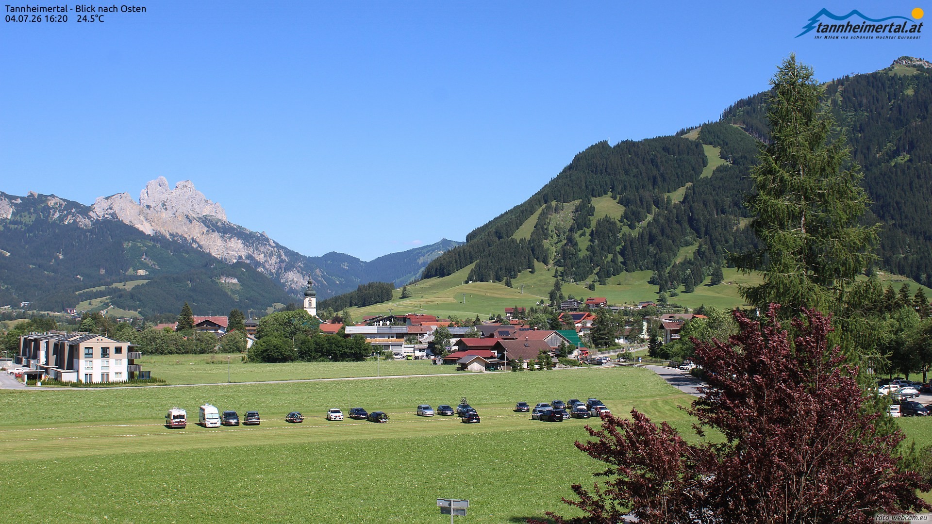 Archiv Foto Webcam Blick ins Tannheimer Tal