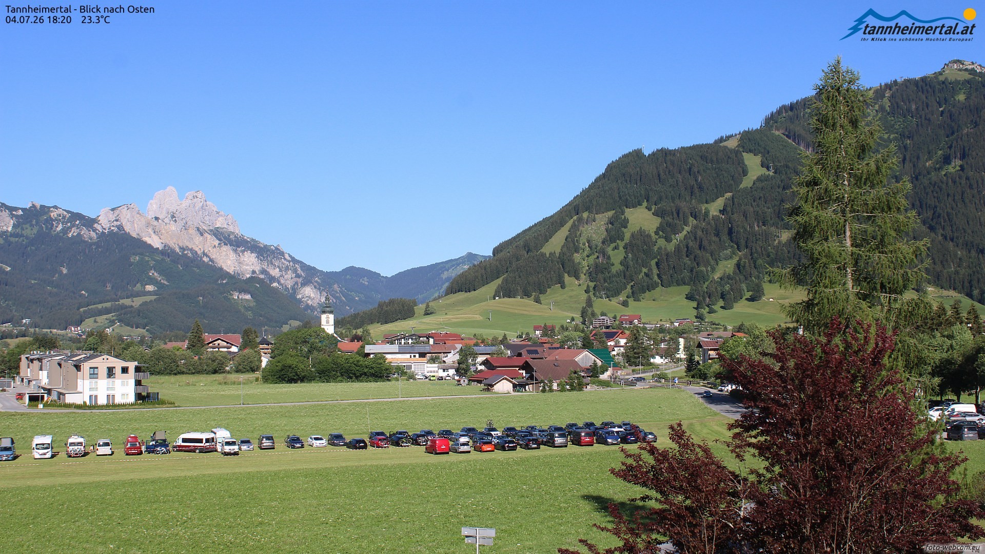 Archiv Foto Webcam Blick ins Tannheimer Tal