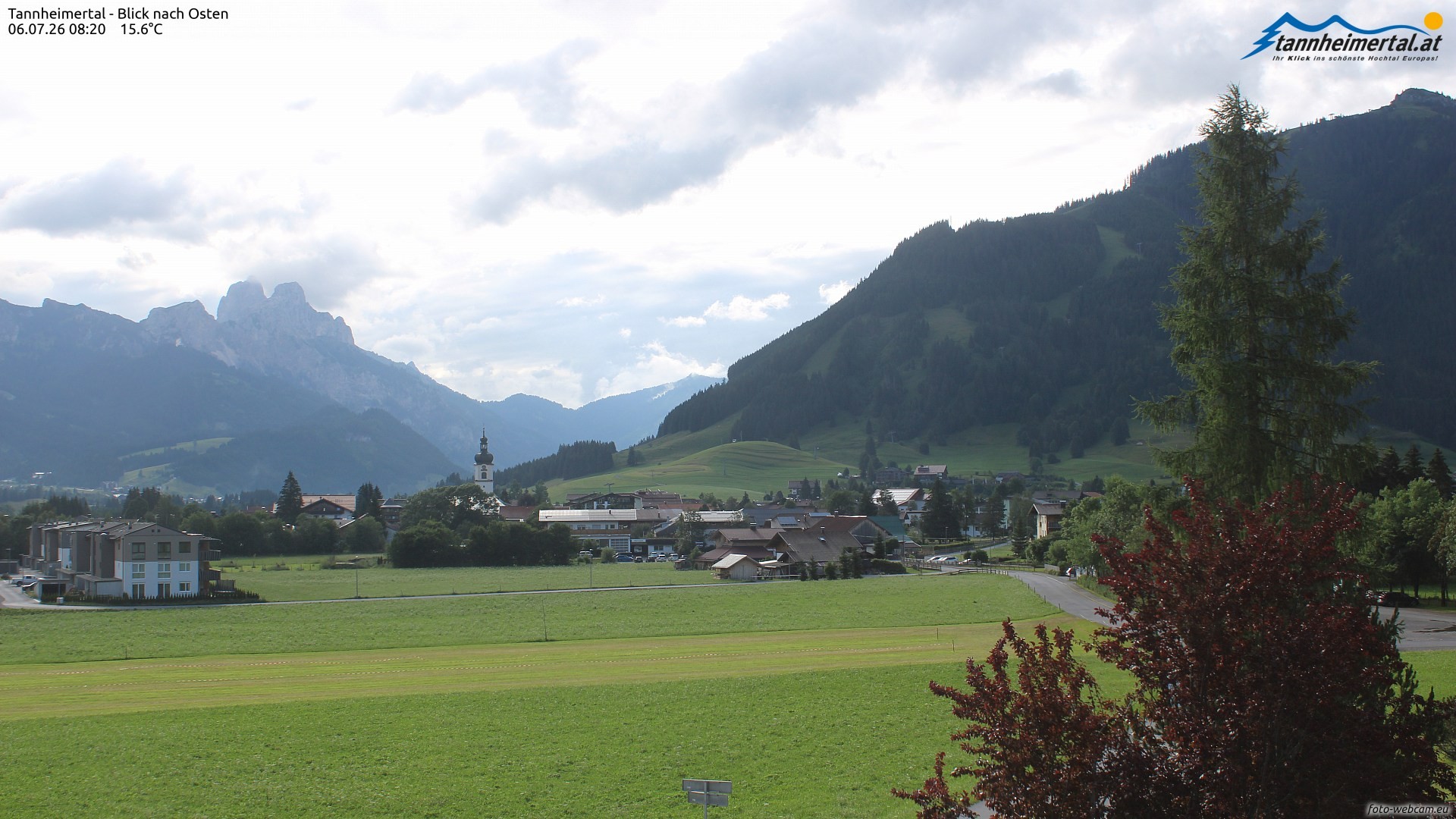 Archiv Foto Webcam Blick ins Tannheimer Tal