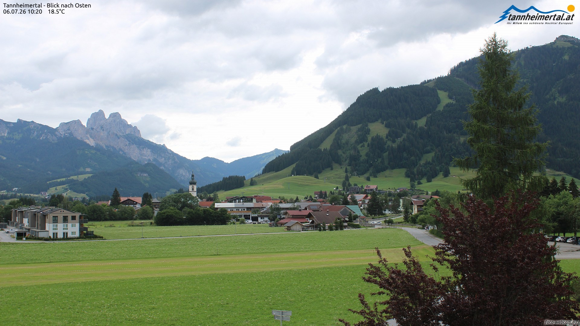 Archiv Foto Webcam Blick ins Tannheimer Tal