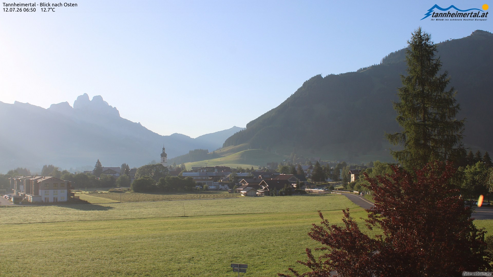 Archiv Foto Webcam Blick ins Tannheimer Tal