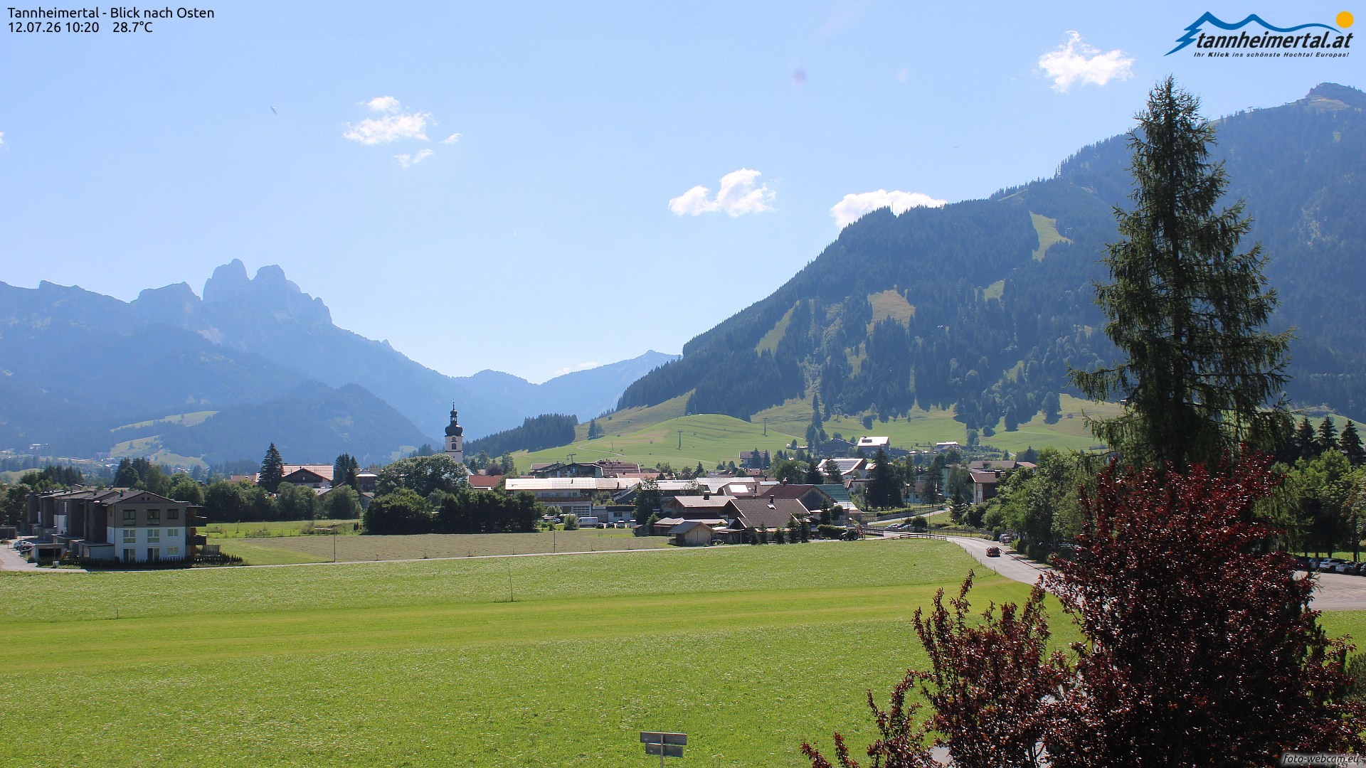 Archiv Foto Webcam Blick ins Tannheimer Tal