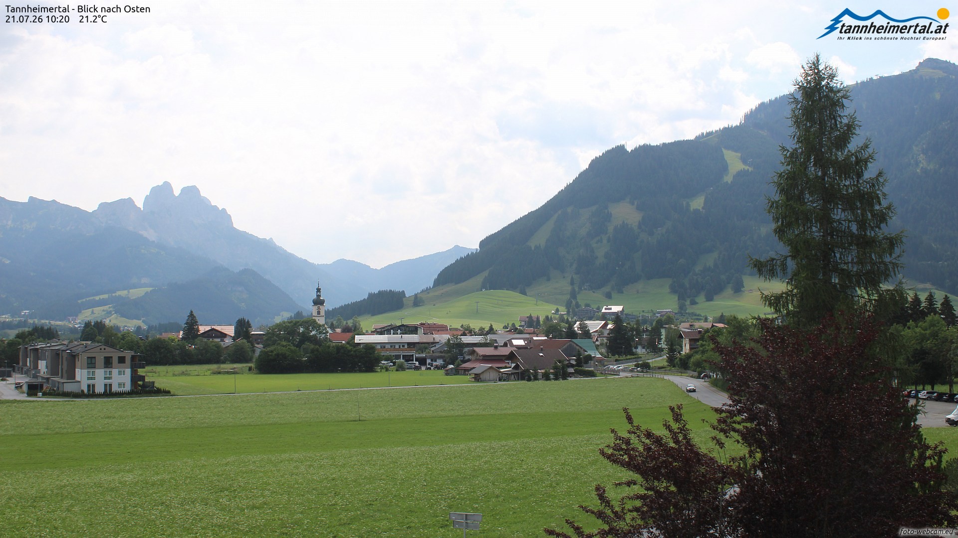 Archiv Foto Webcam Blick ins Tannheimer Tal