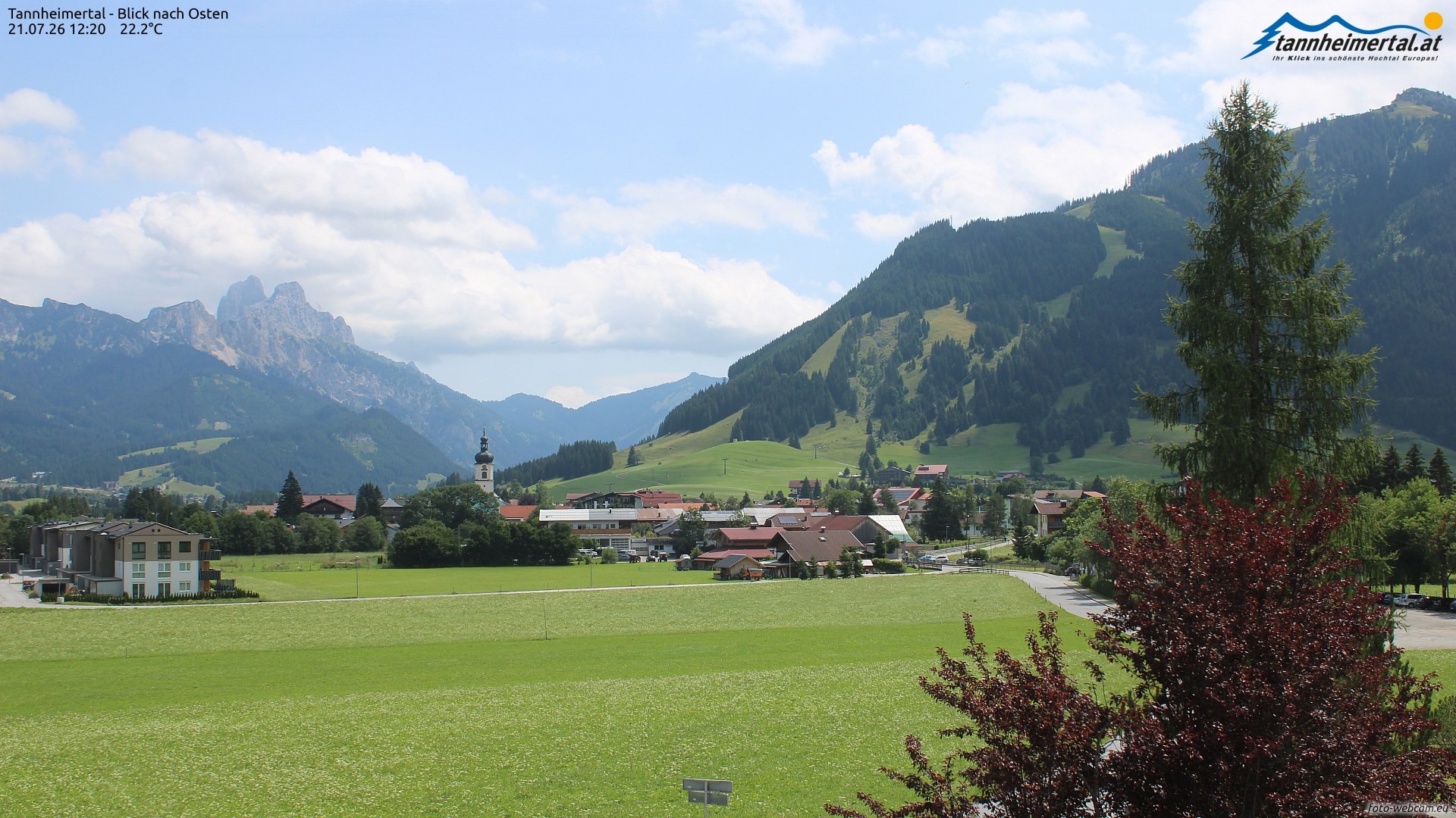 Archiv Foto Webcam Blick ins Tannheimer Tal