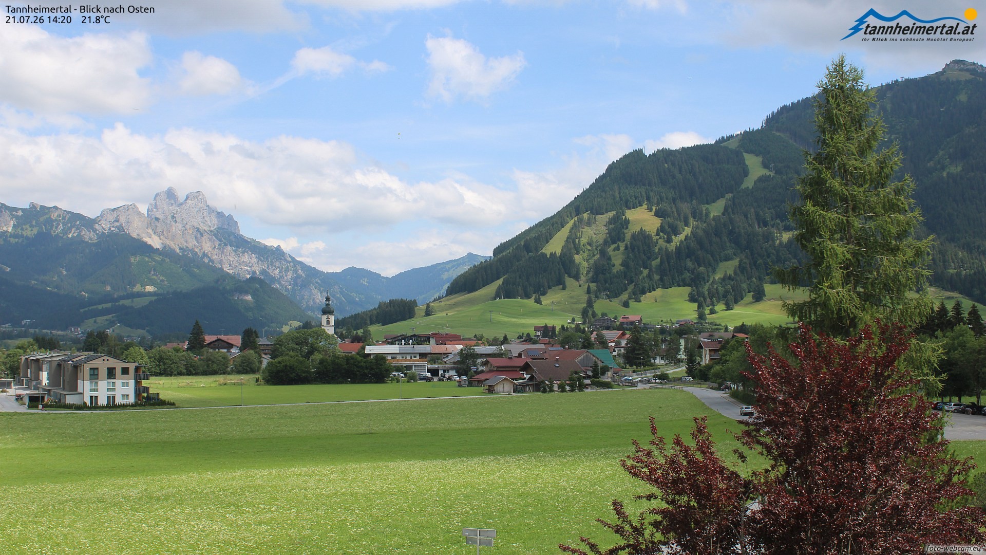 Archiv Foto Webcam Blick ins Tannheimer Tal
