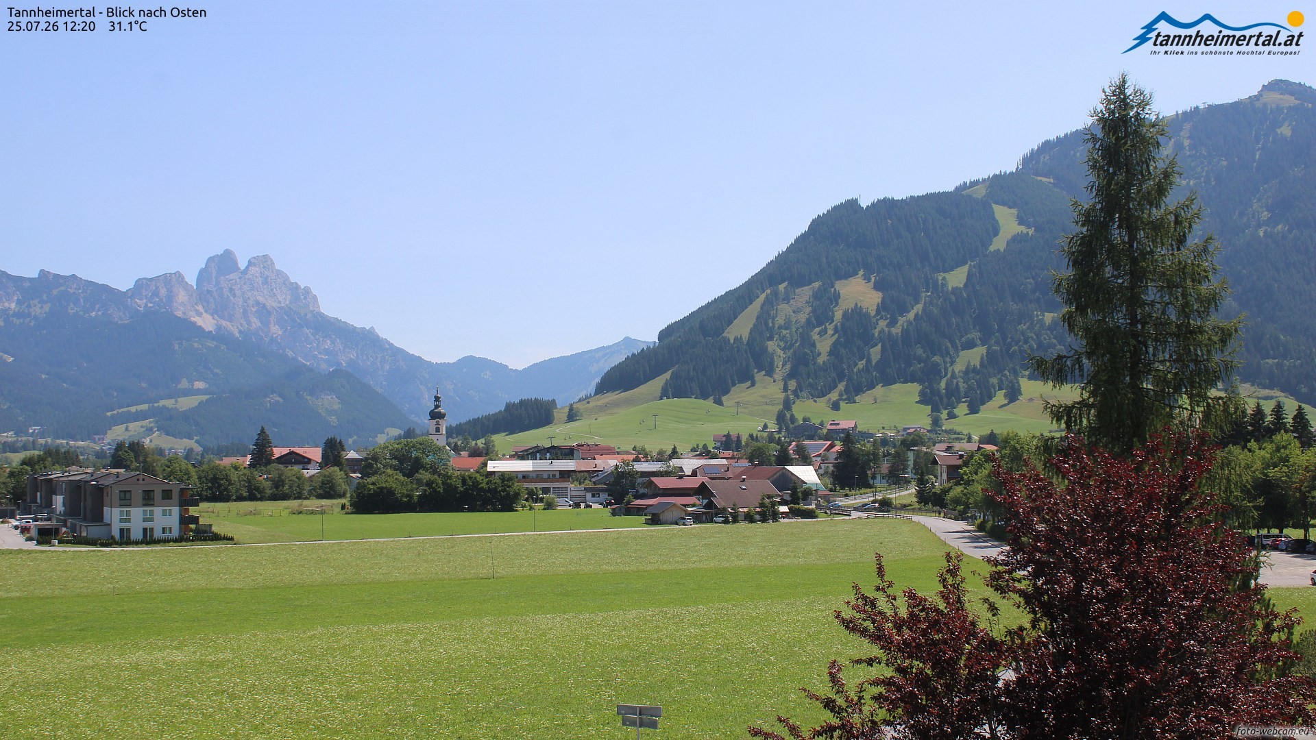Archiv Foto Webcam Blick ins Tannheimer Tal
