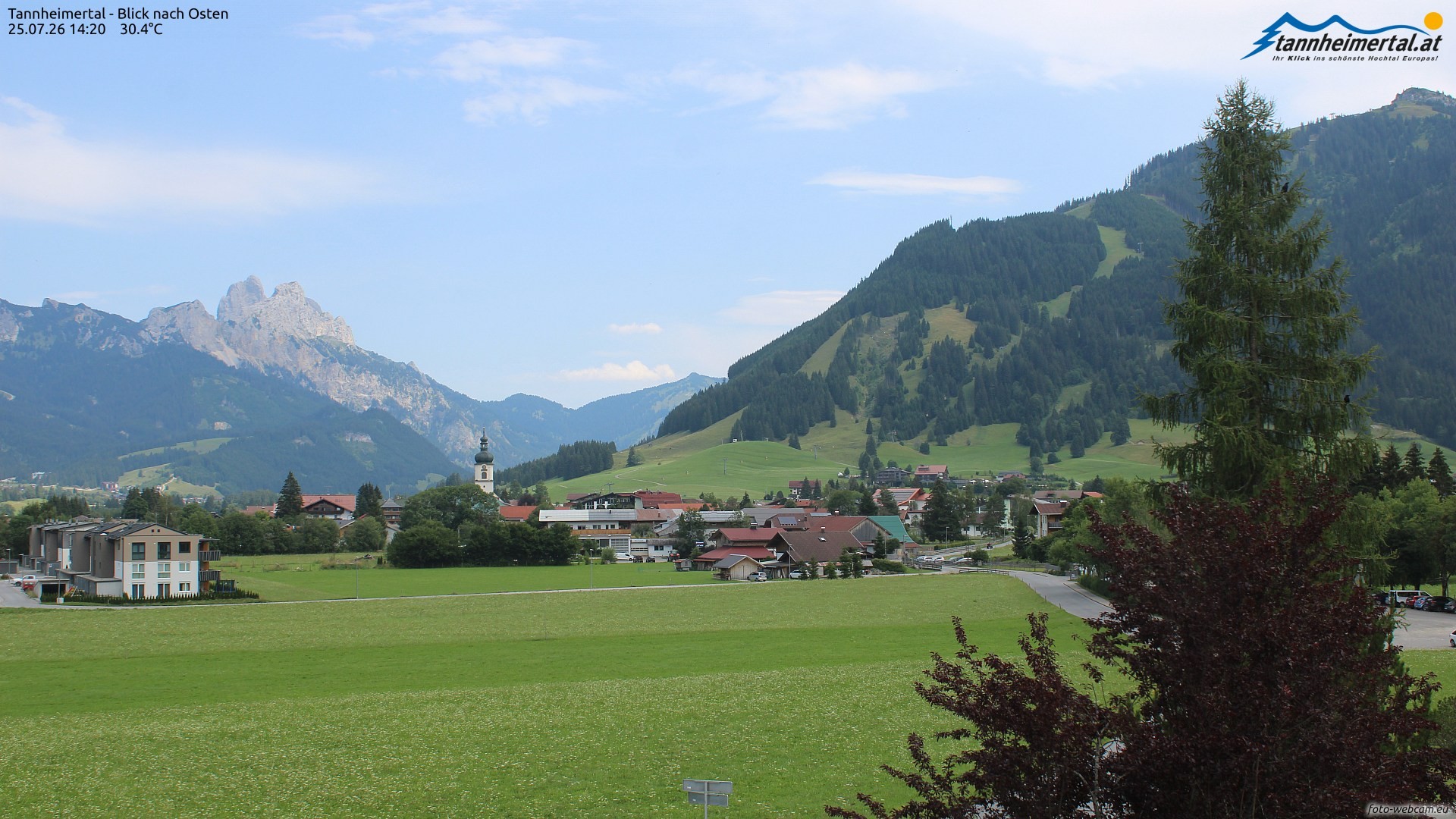 Archiv Foto Webcam Blick ins Tannheimer Tal