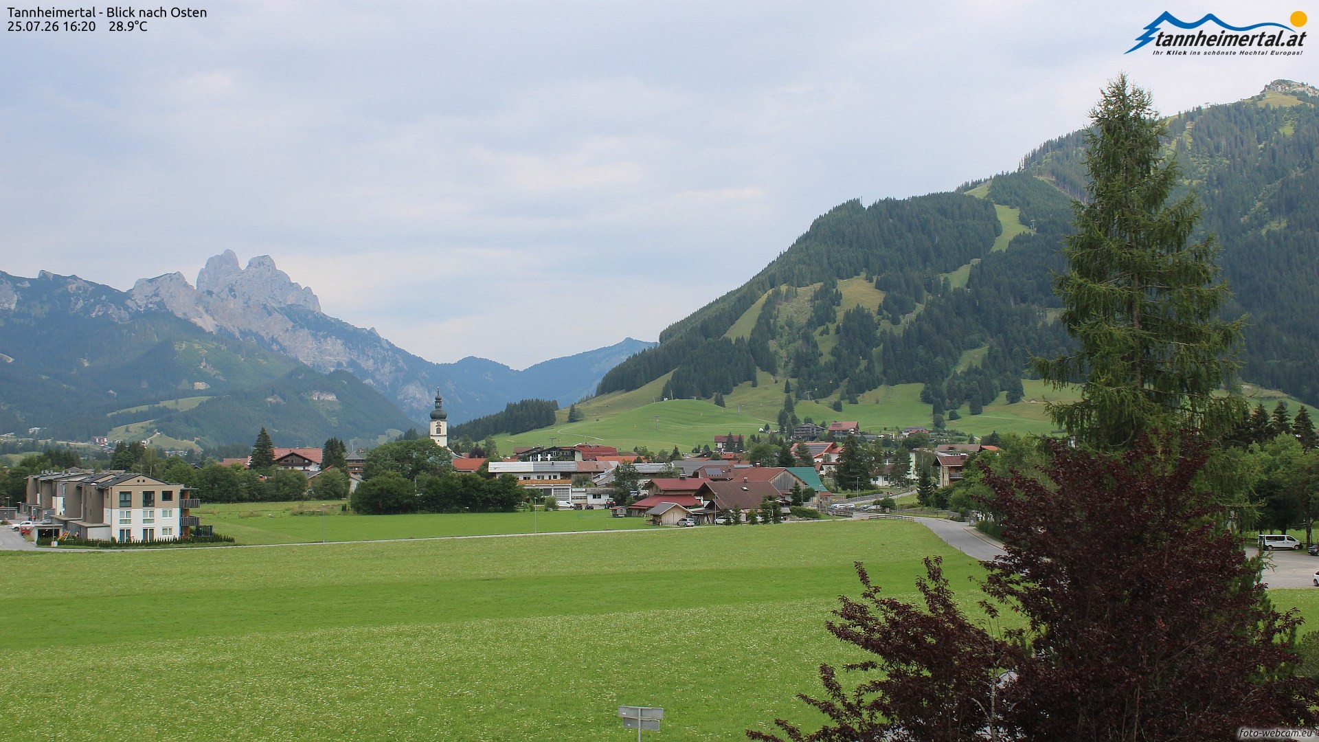 Archiv Foto Webcam Blick ins Tannheimer Tal