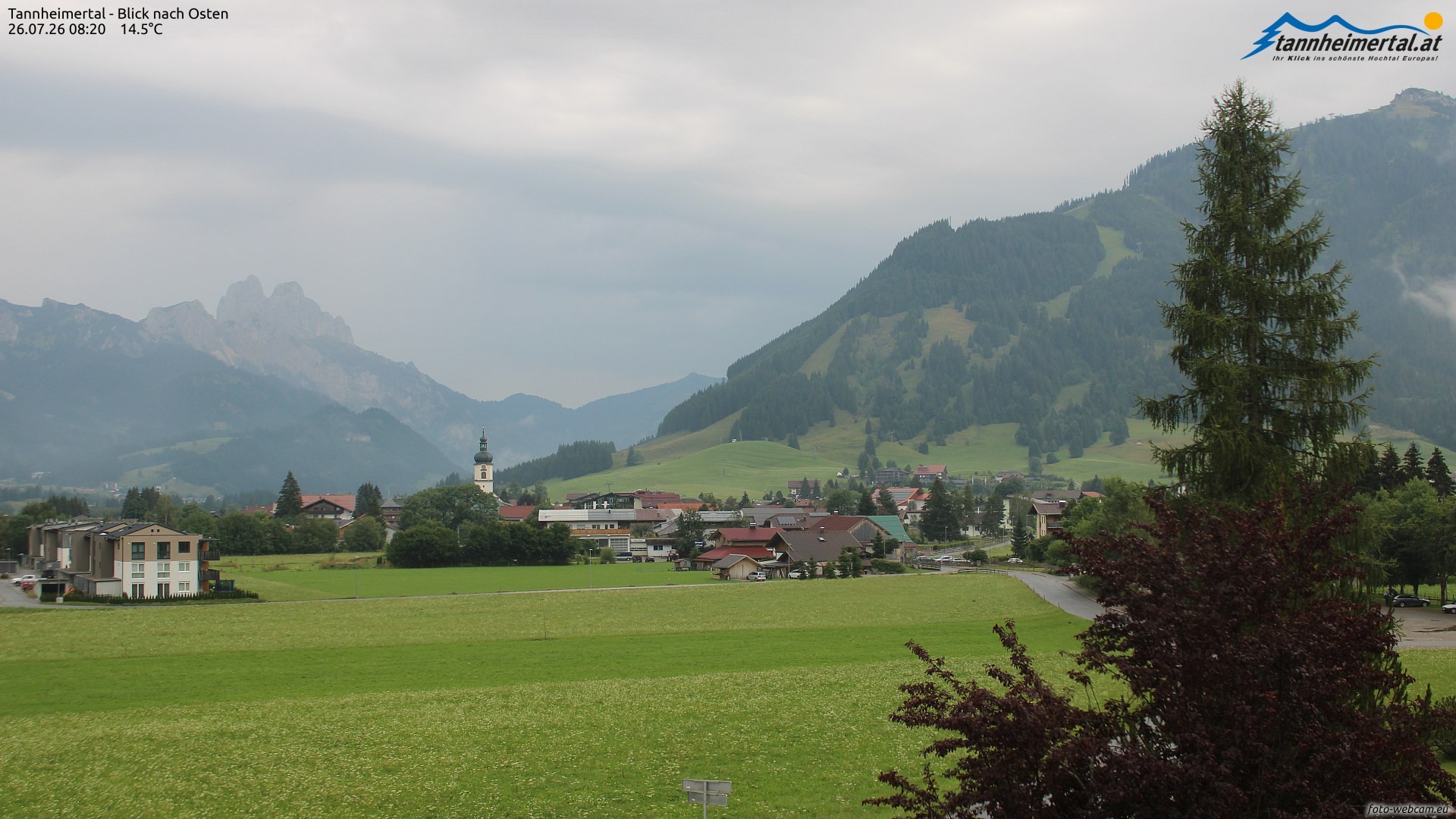 Archiv Foto Webcam Blick ins Tannheimer Tal