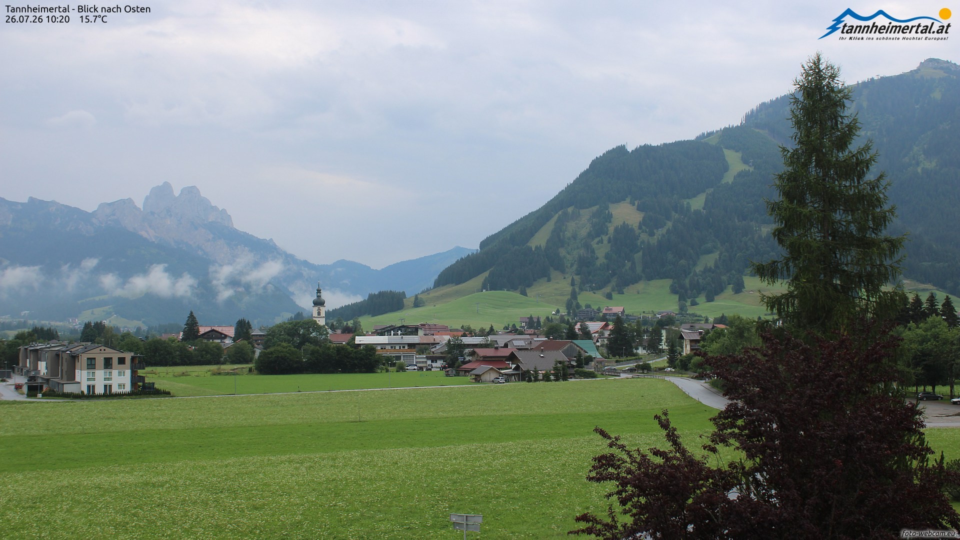 Archiv Foto Webcam Blick ins Tannheimer Tal