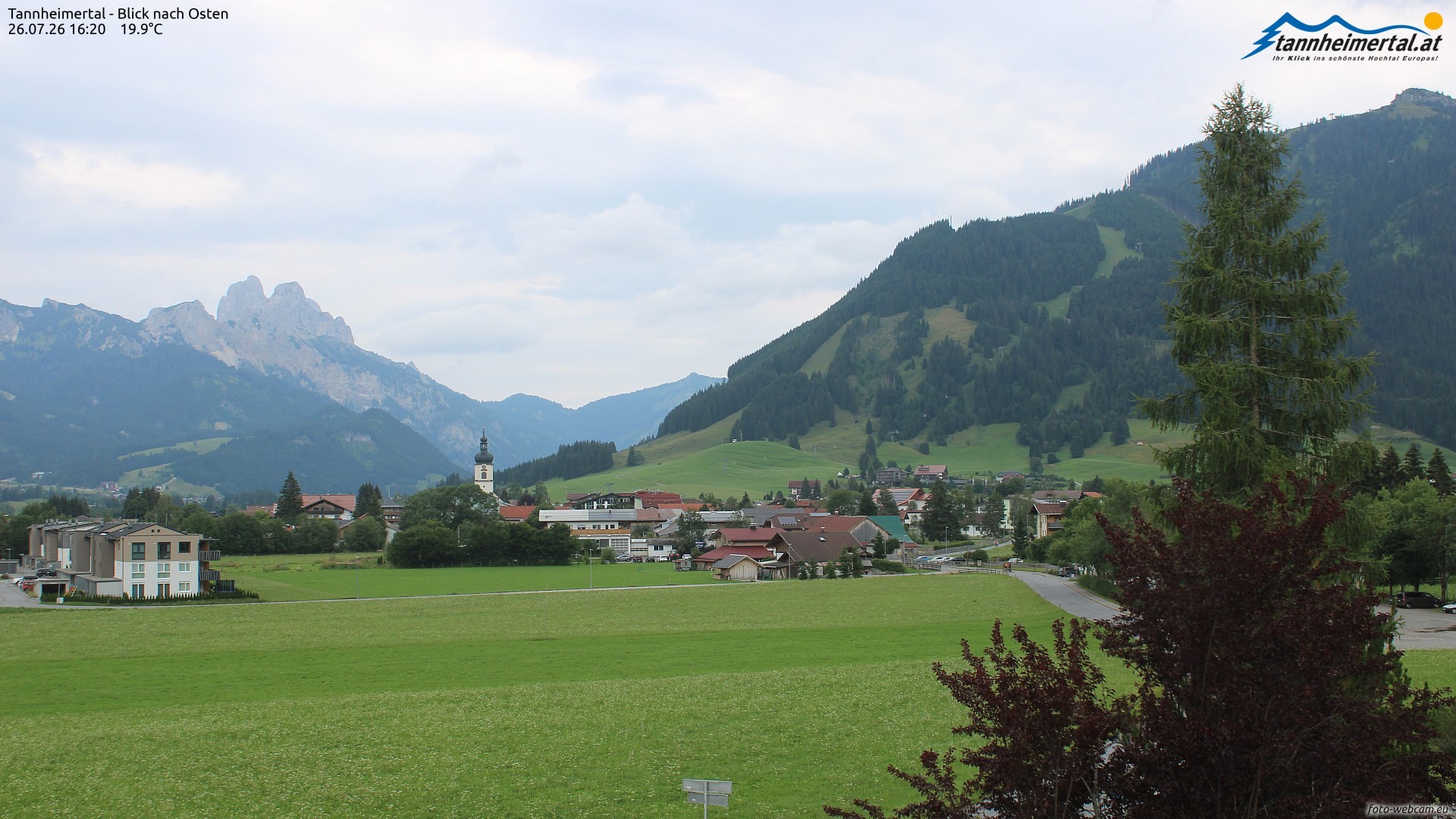 Archiv Foto Webcam Blick ins Tannheimer Tal