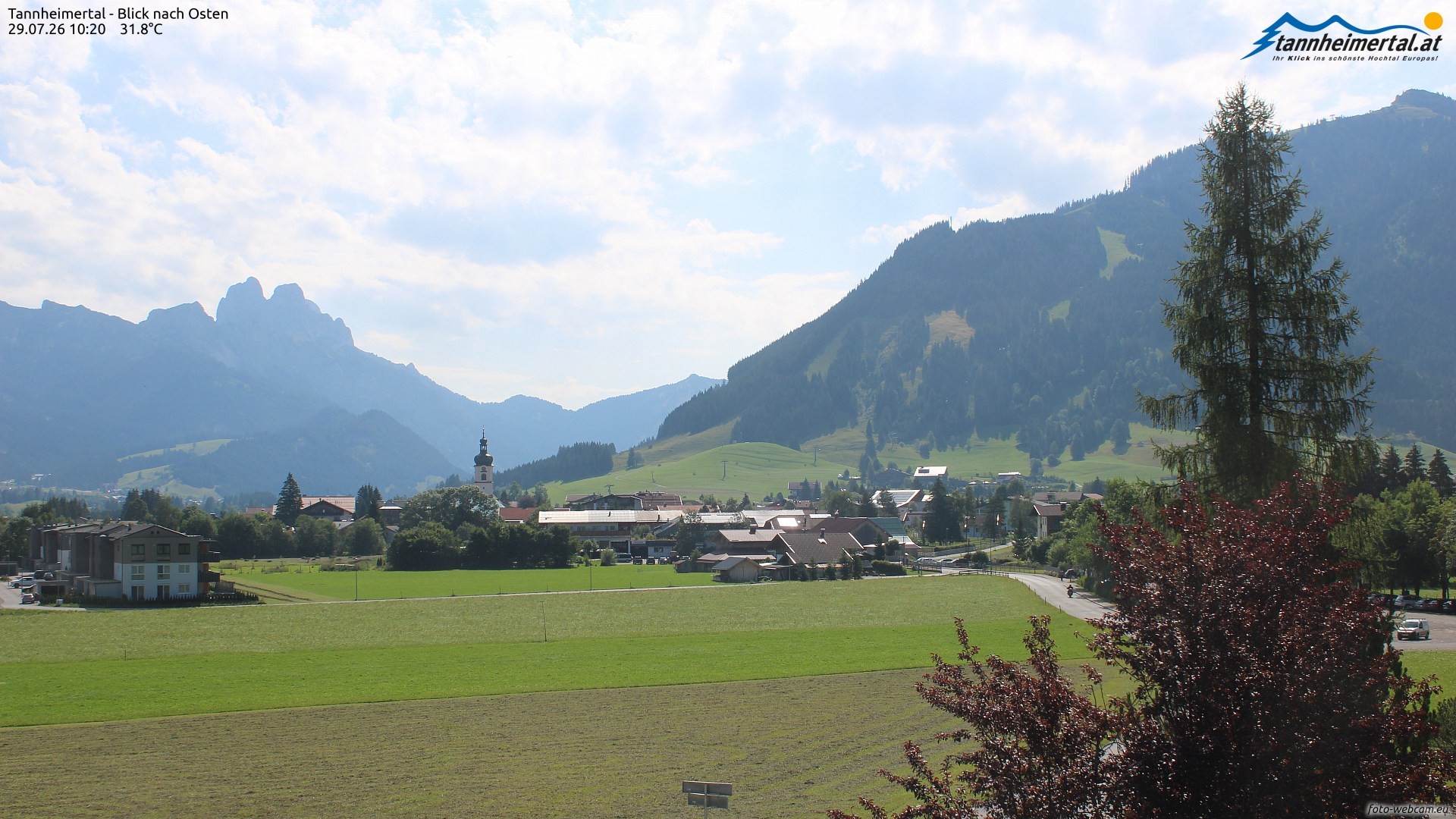 Archiv Foto Webcam Blick ins Tannheimer Tal