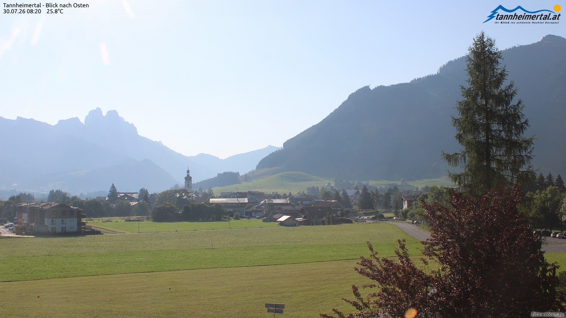 Archiv Foto Webcam Blick ins Tannheimer Tal