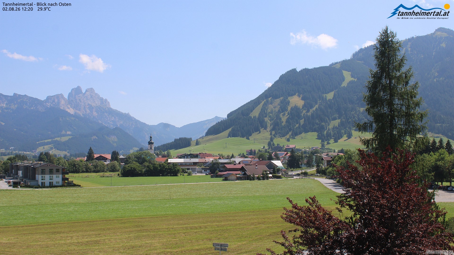 Archiv Foto Webcam Blick ins Tannheimer Tal