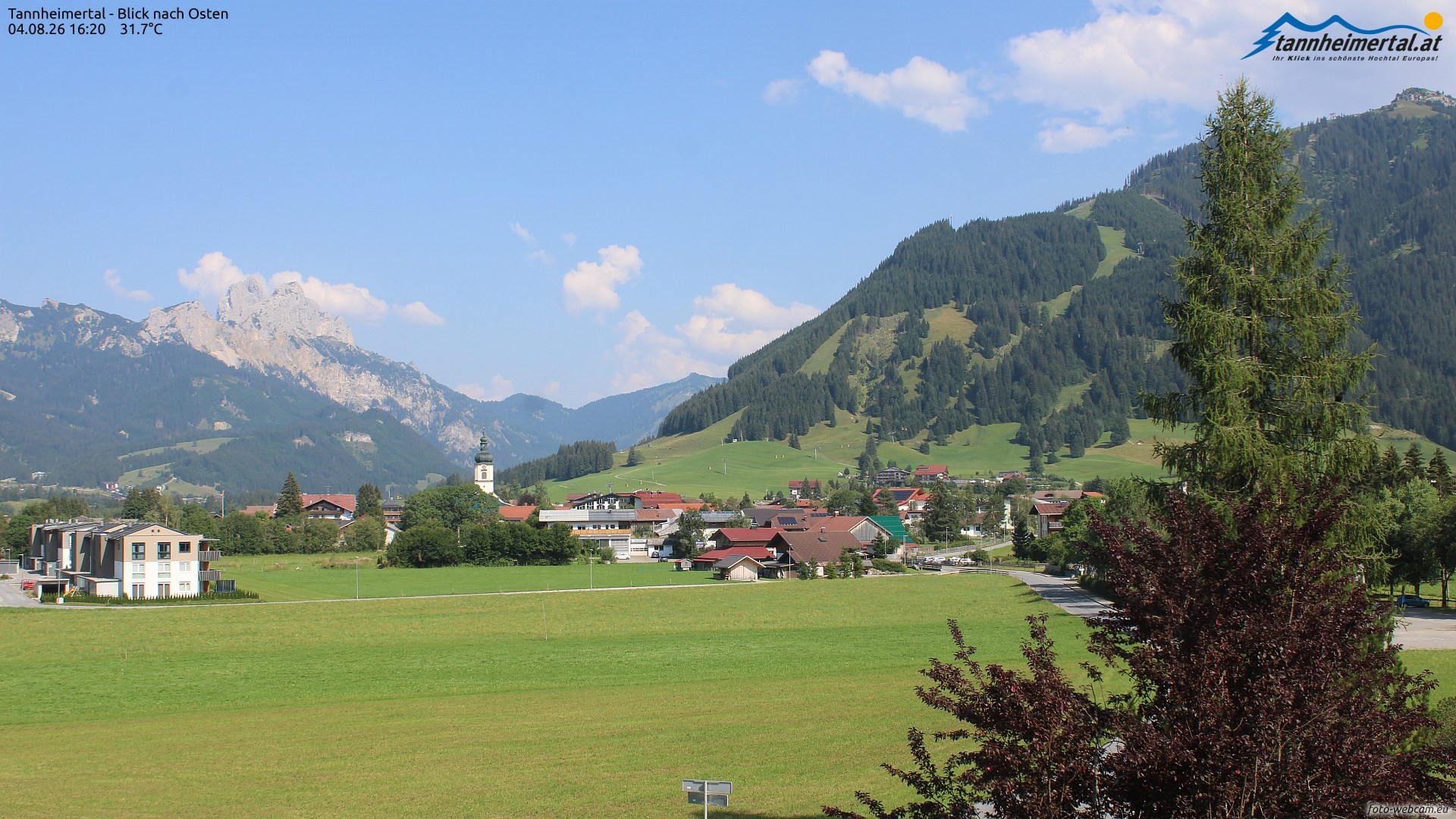 Archiv Foto Webcam Blick ins Tannheimer Tal