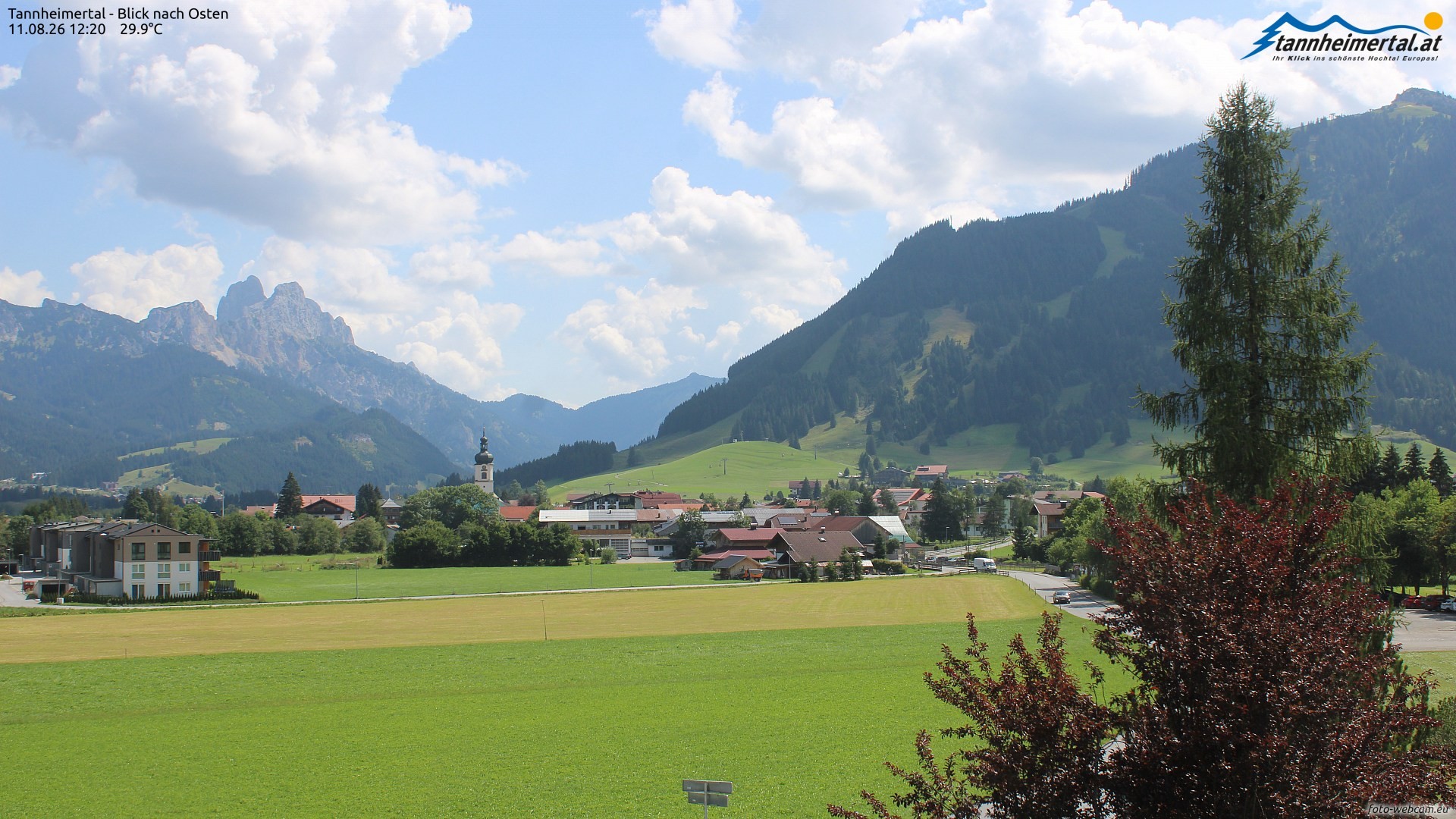Archiv Foto Webcam Blick ins Tannheimer Tal