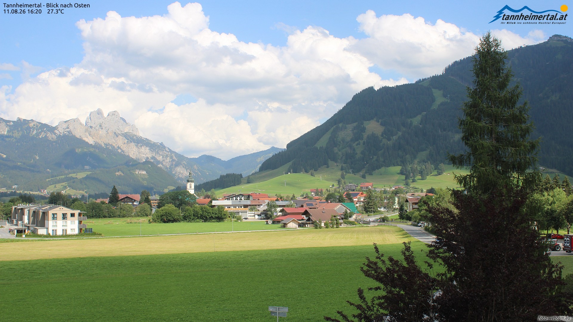 Archiv Foto Webcam Blick ins Tannheimer Tal