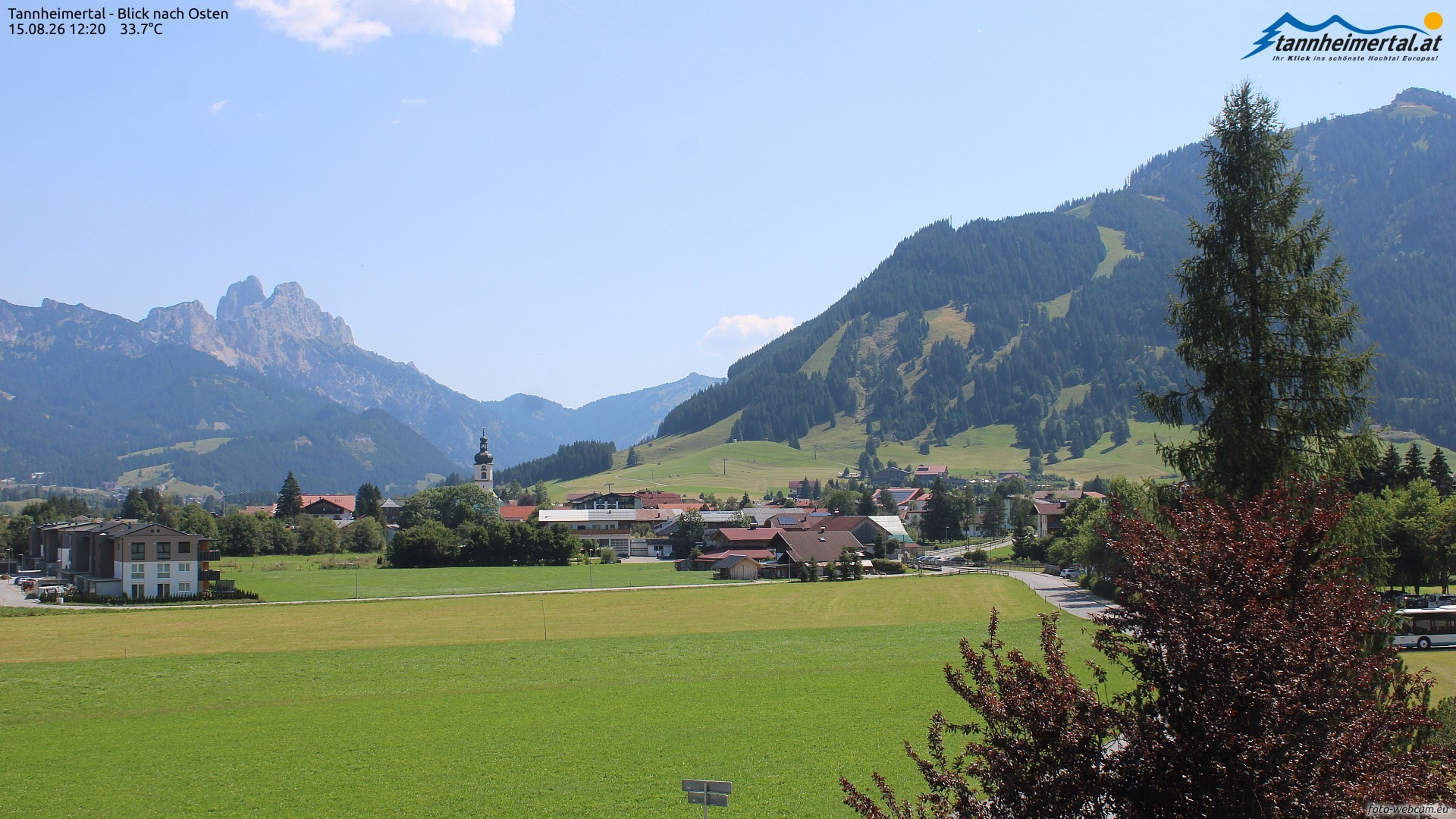 Archiv Foto Webcam Blick ins Tannheimer Tal