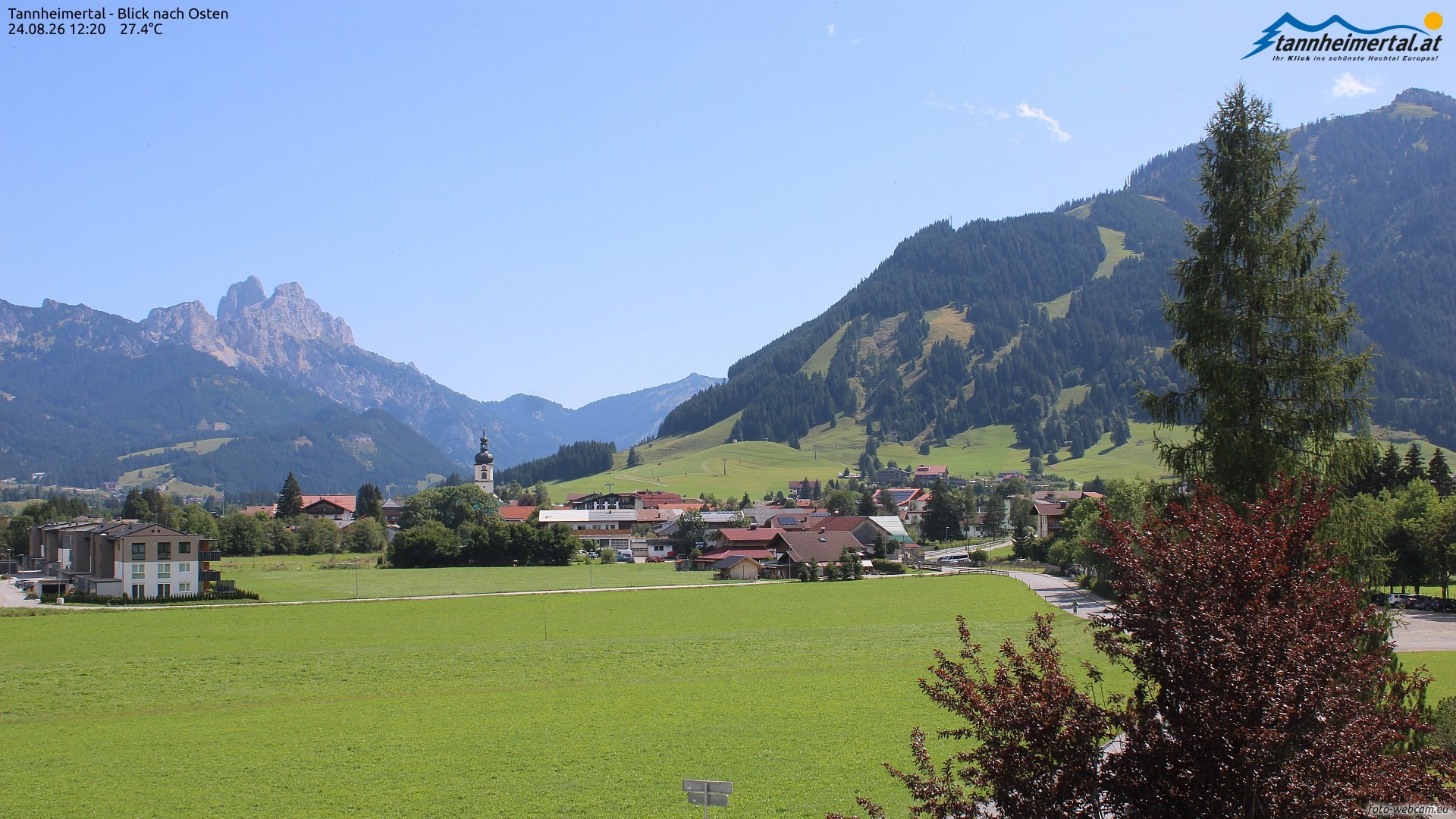 Archiv Foto Webcam Blick ins Tannheimer Tal