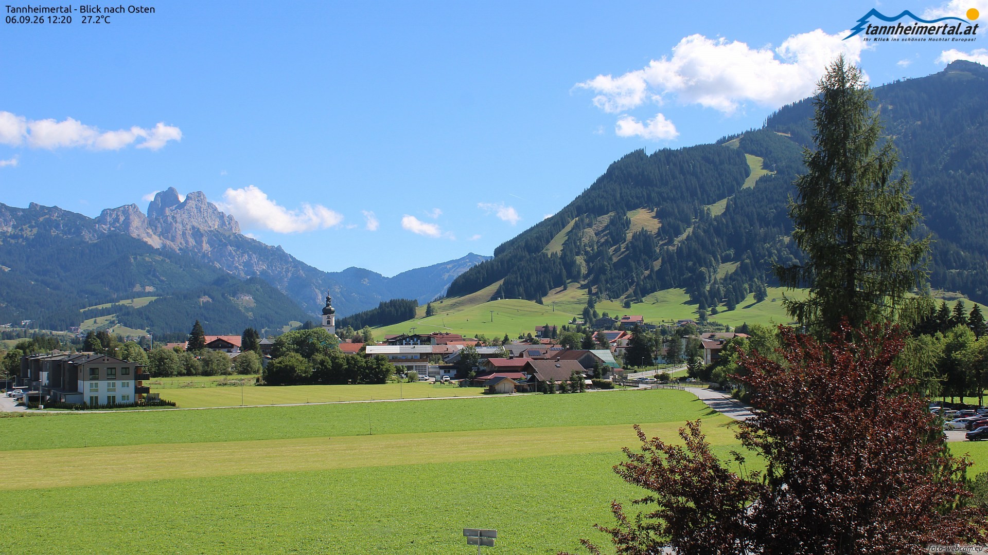 Archiv Foto Webcam Blick ins Tannheimer Tal