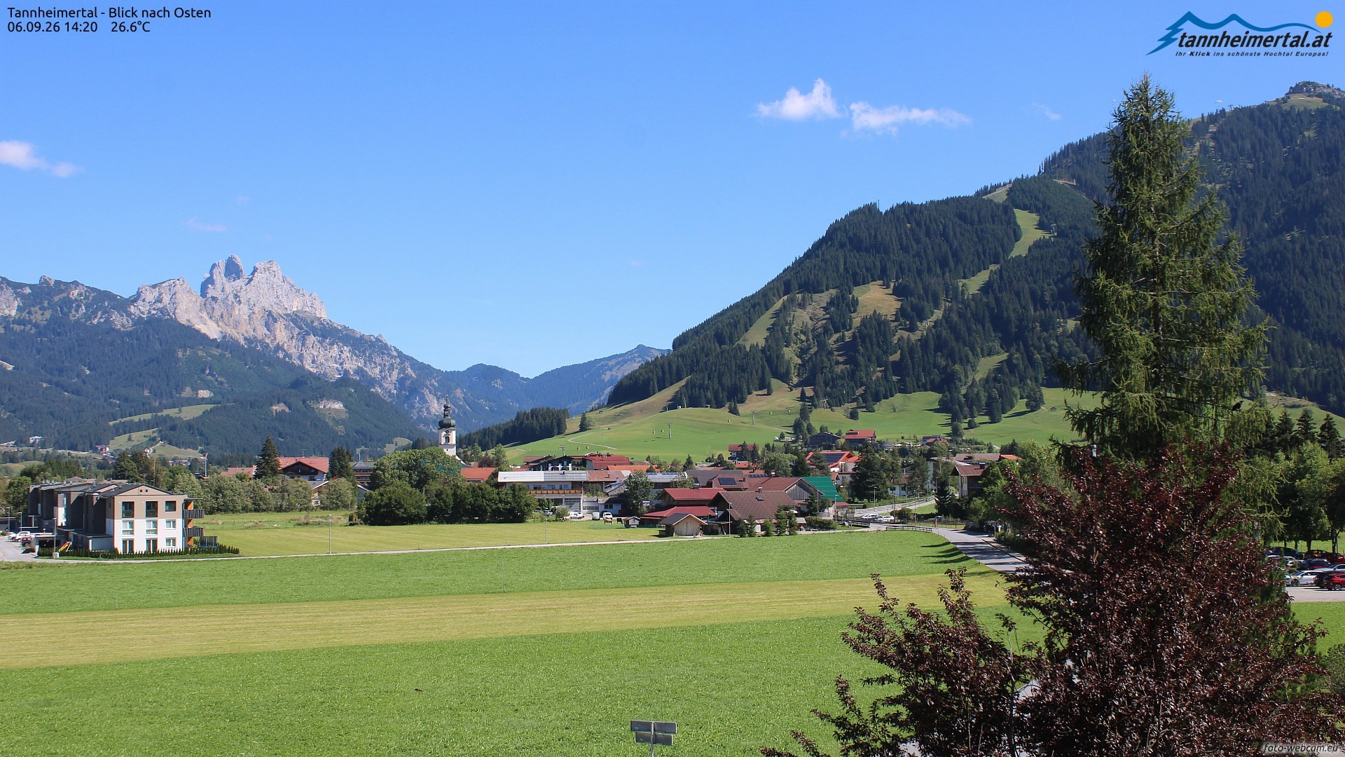Archiv Foto Webcam Blick ins Tannheimer Tal