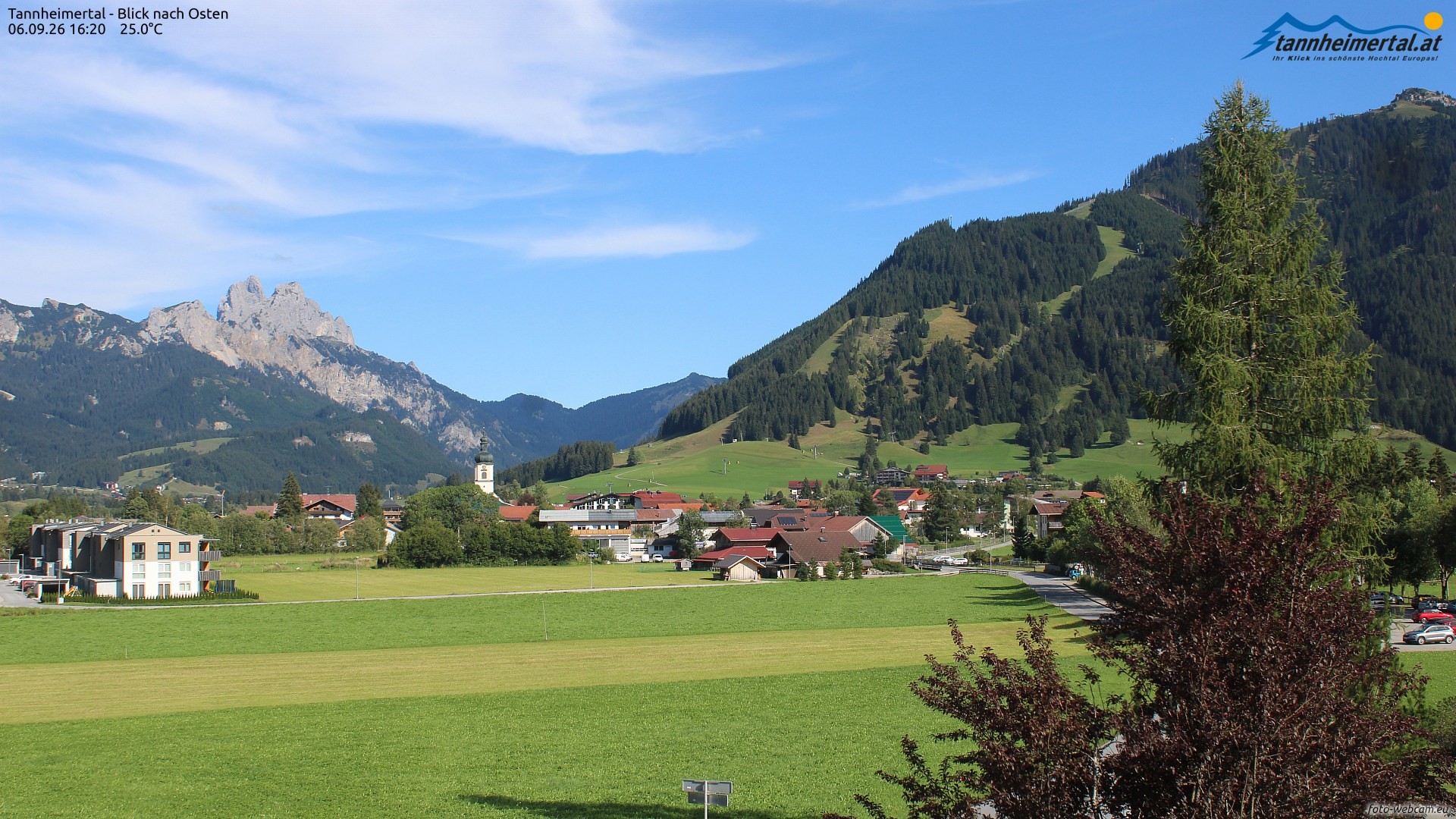 Archiv Foto Webcam Blick ins Tannheimer Tal