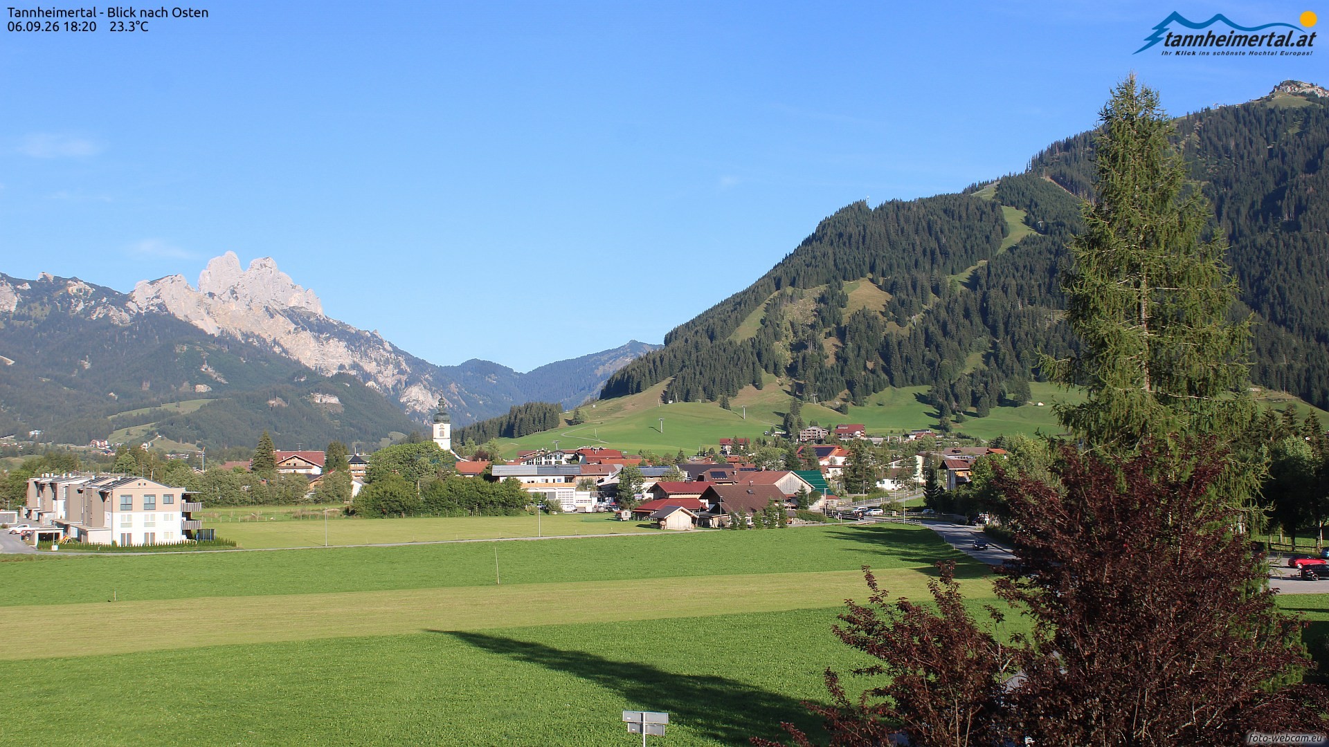 Archiv Foto Webcam Blick ins Tannheimer Tal