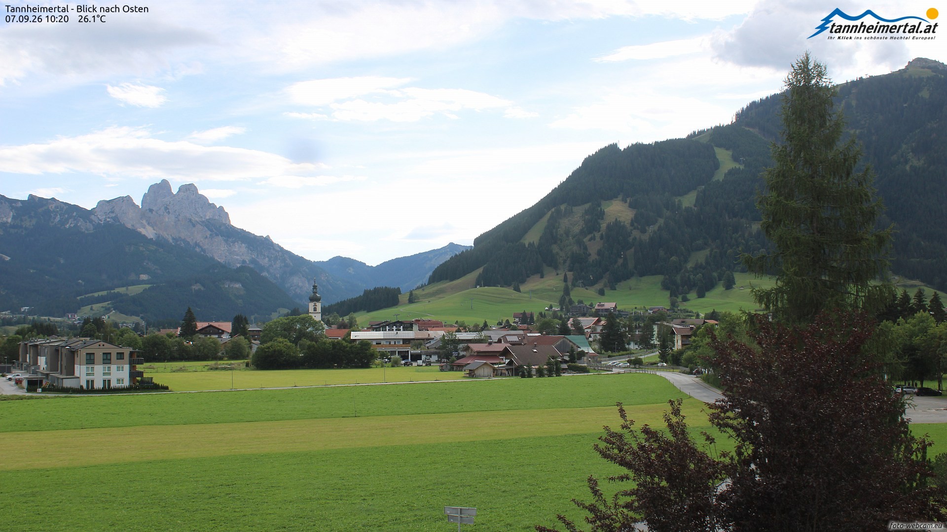 Archiv Foto Webcam Blick ins Tannheimer Tal