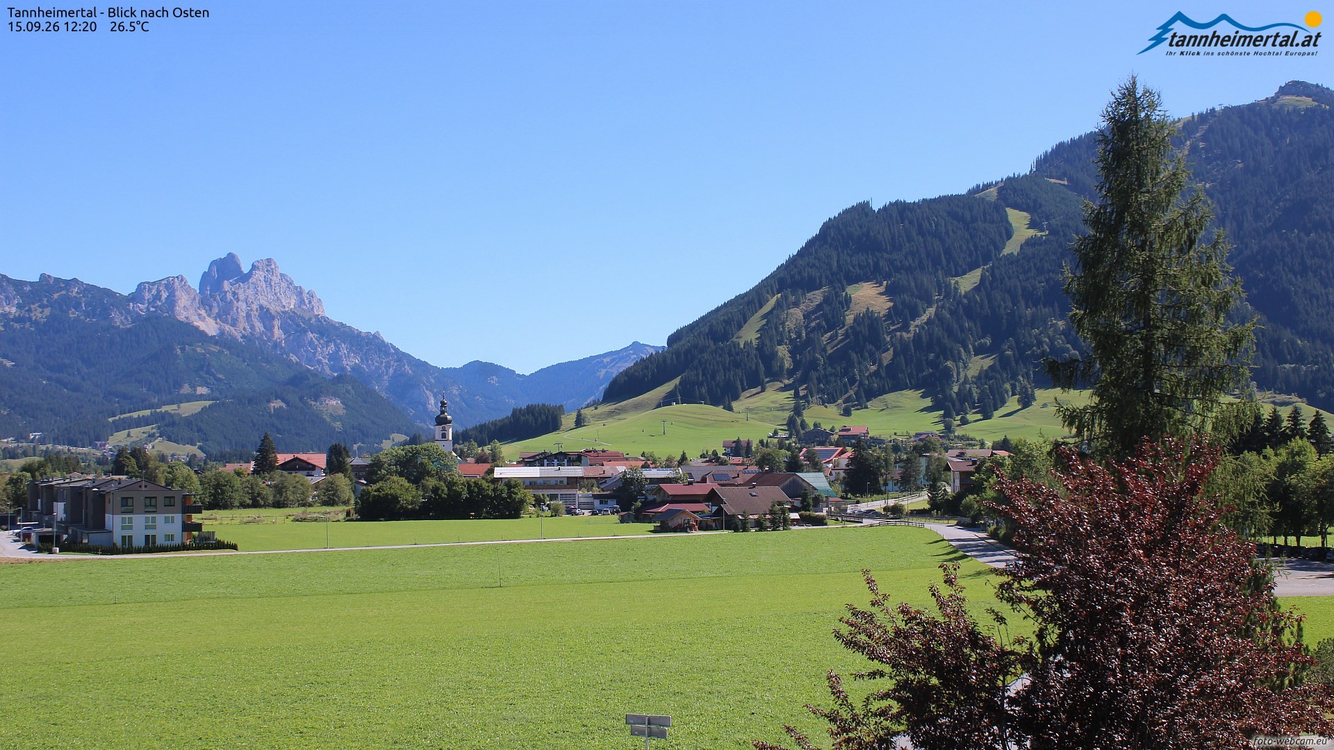 Archiv Foto Webcam Blick ins Tannheimer Tal