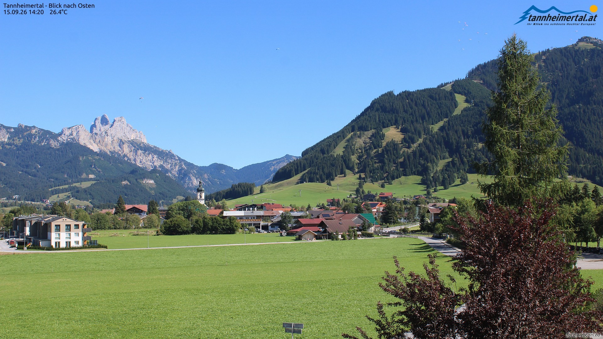 Archiv Foto Webcam Blick ins Tannheimer Tal