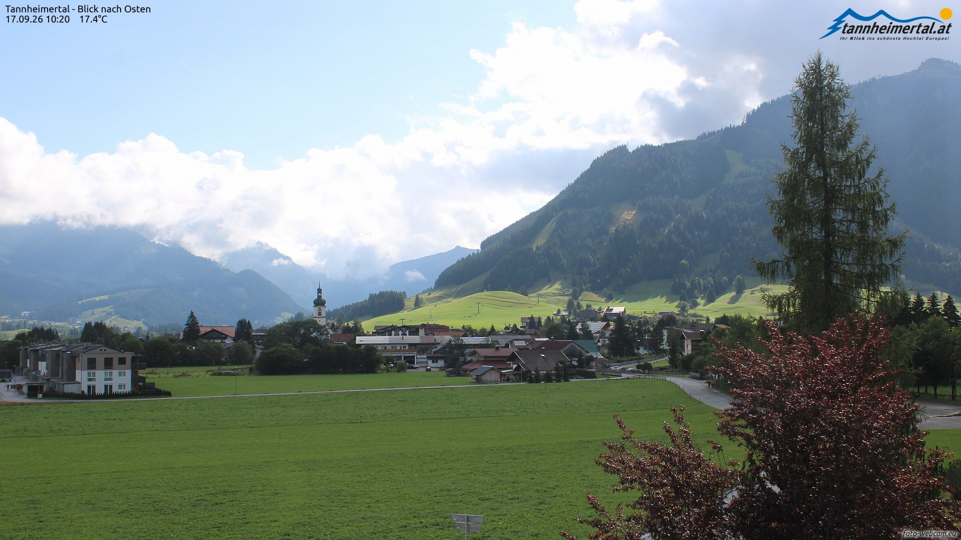 Archiv Foto Webcam Blick ins Tannheimer Tal