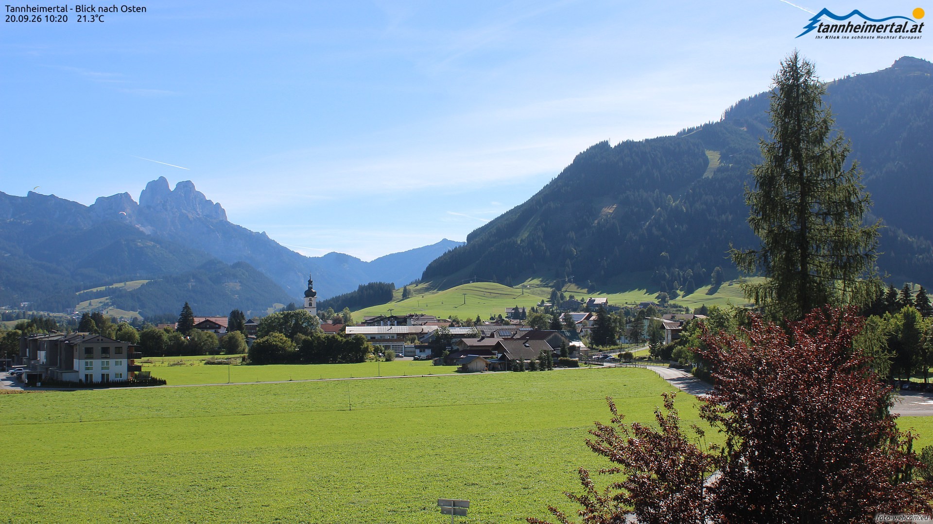 Archiv Foto Webcam Blick ins Tannheimer Tal