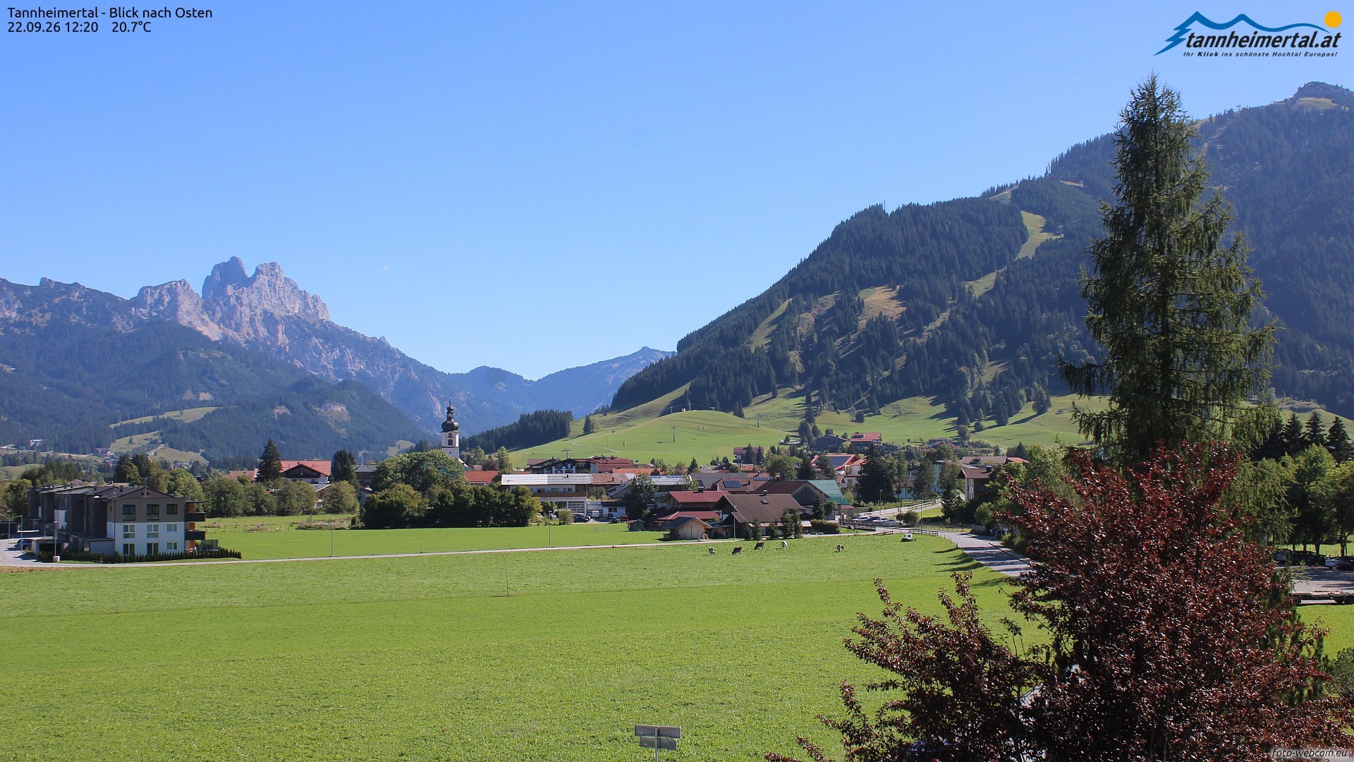Archiv Foto Webcam Blick ins Tannheimer Tal