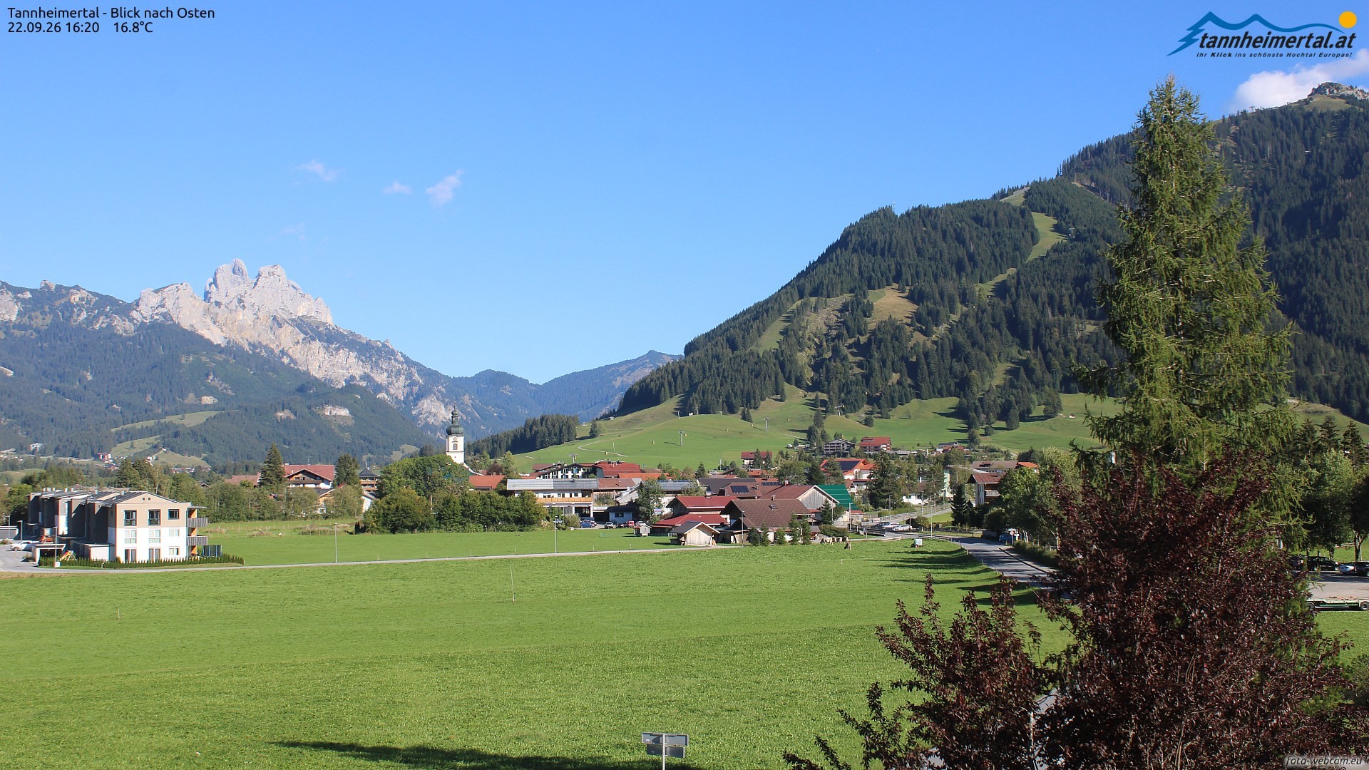 Archiv Foto Webcam Blick ins Tannheimer Tal