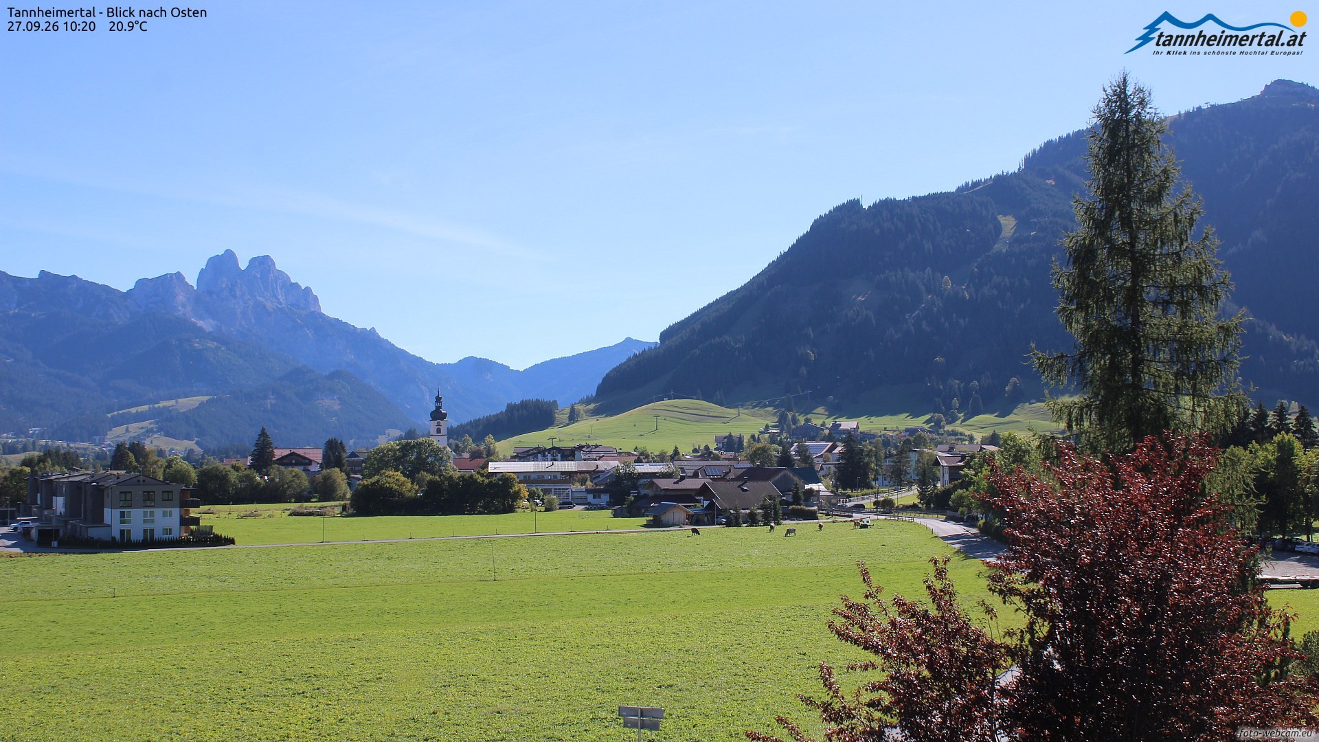 Archiv Foto Webcam Blick ins Tannheimer Tal