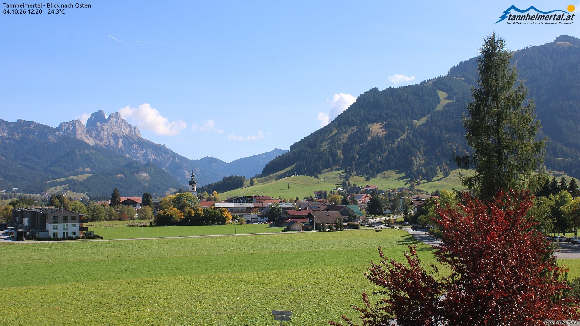 Archiv Foto Webcam Blick ins Tannheimer Tal