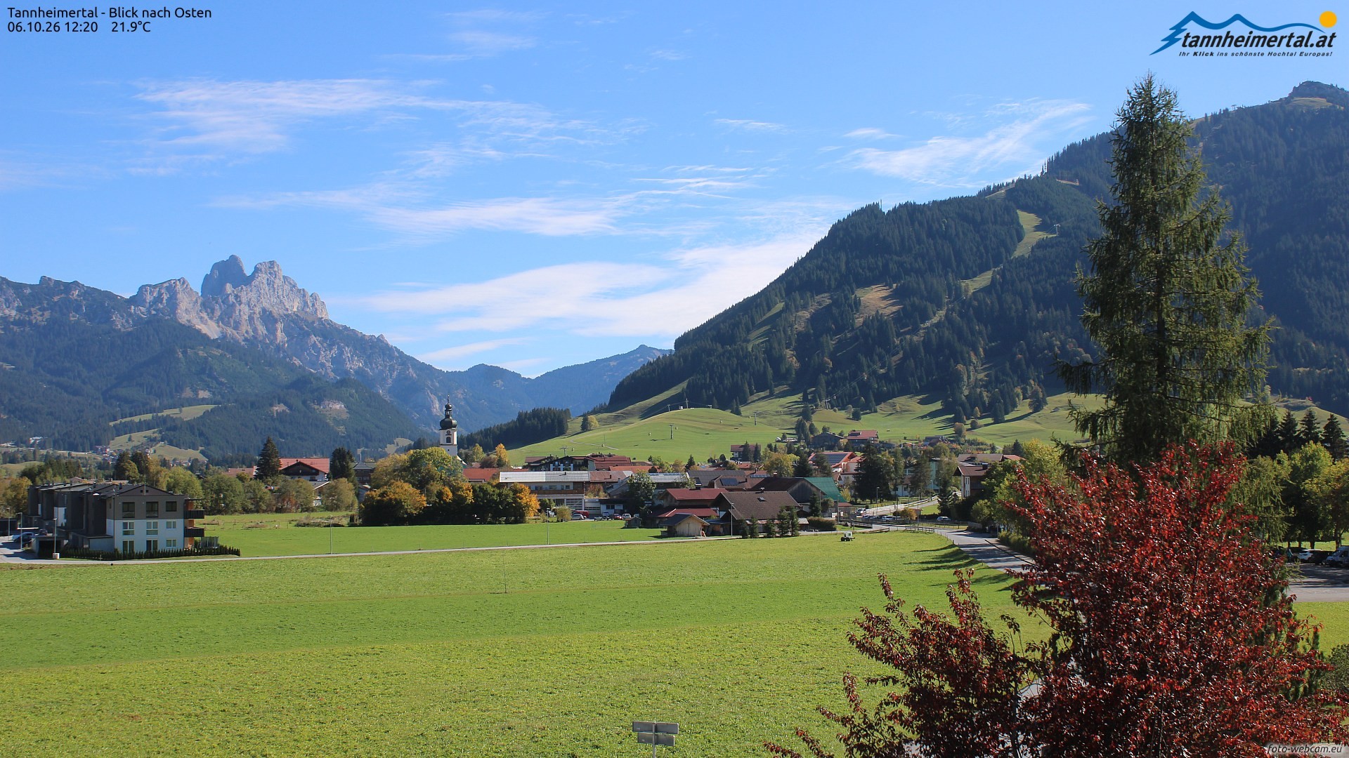 Archiv Foto Webcam Blick ins Tannheimer Tal